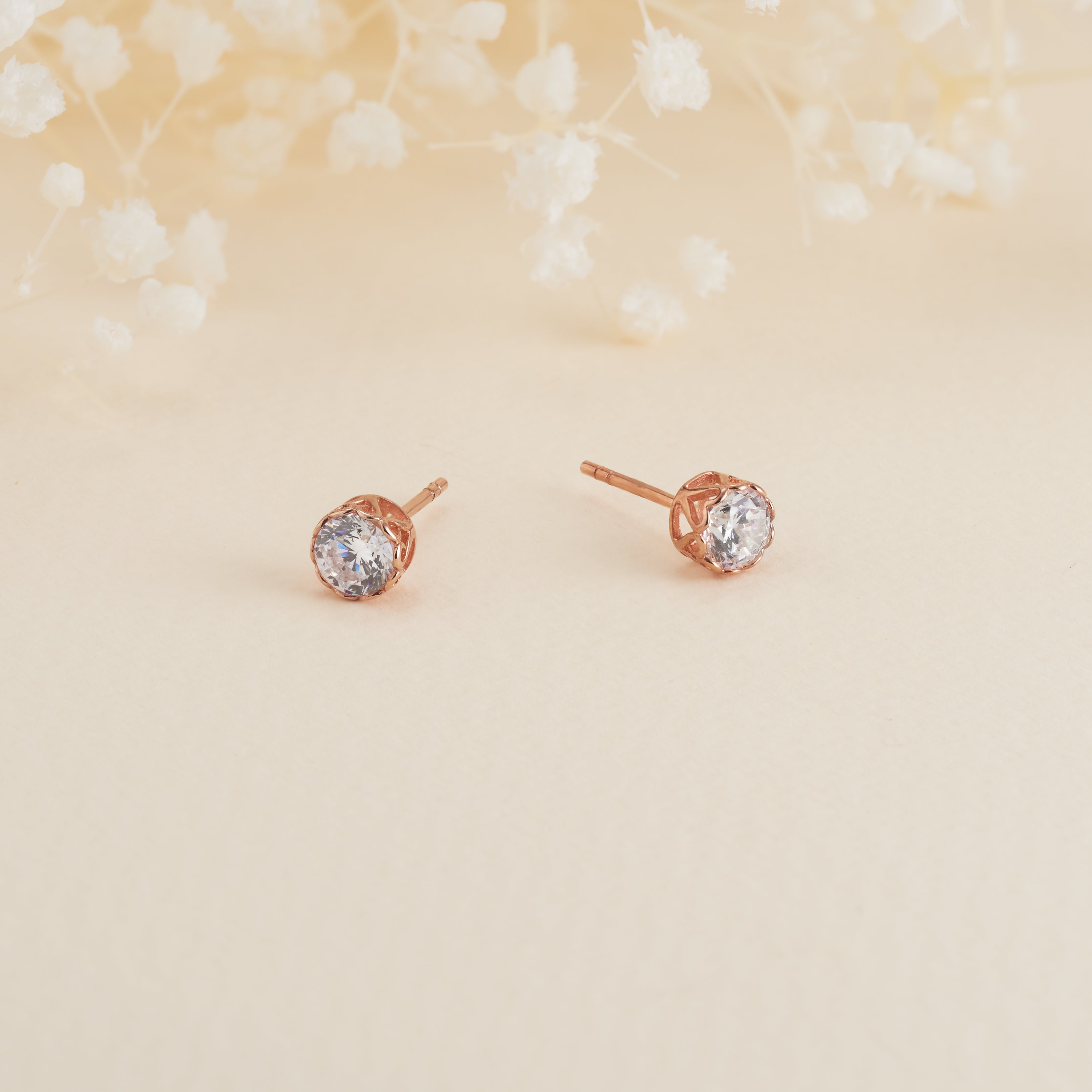 Rose gold deals cubic zirconia earrings