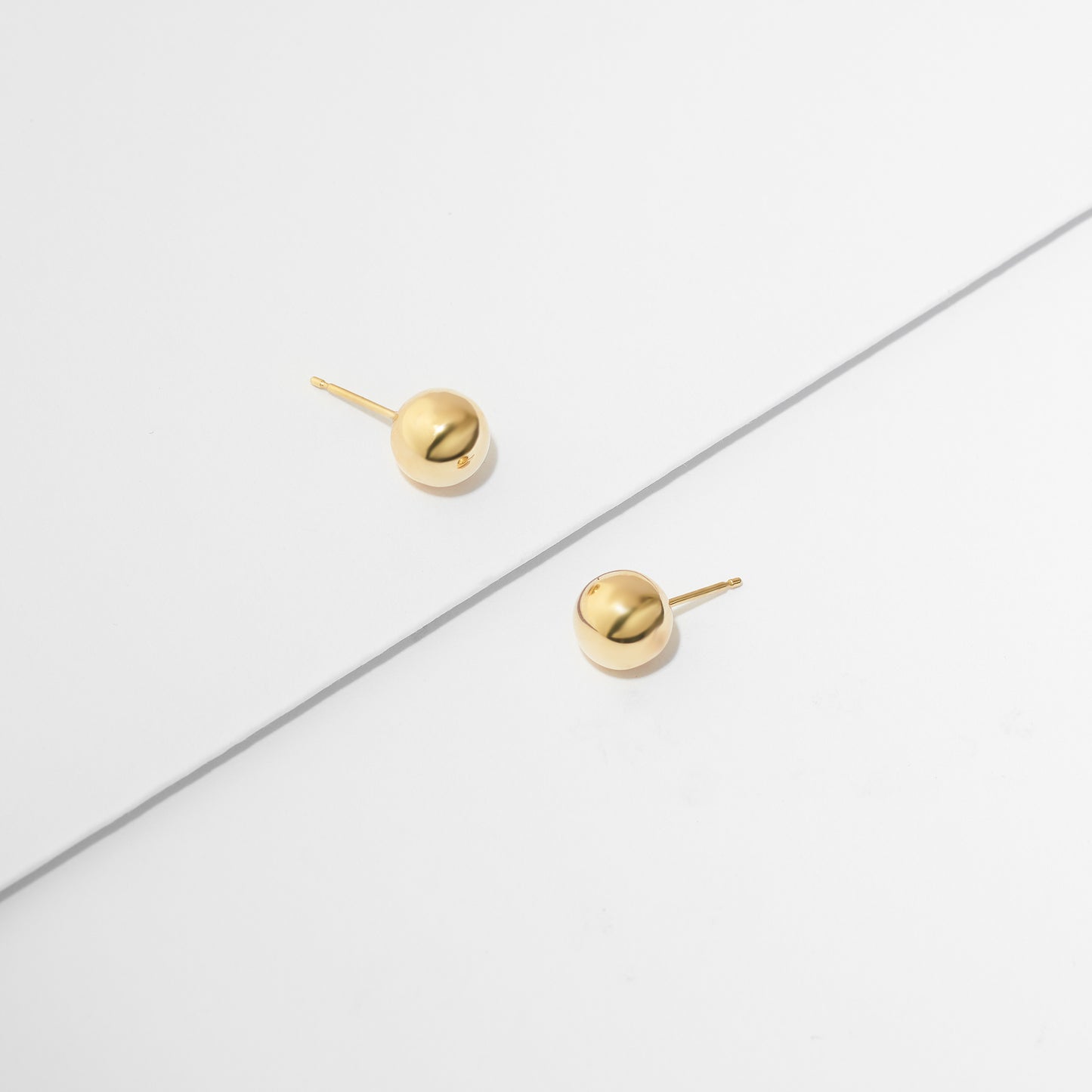 9K Yellow Gold Ball Stud Earrings