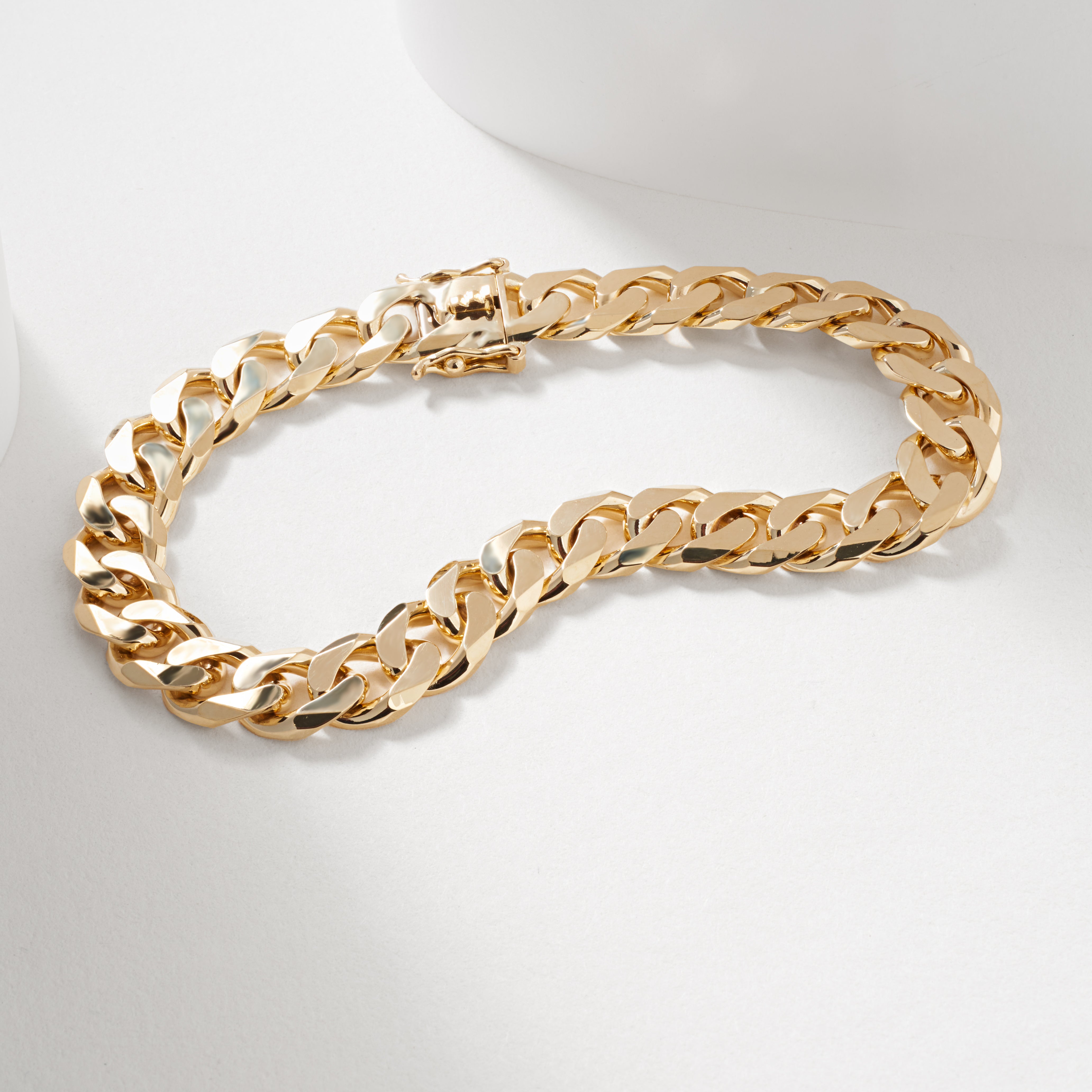 14k Solid Gold Curb 2024 Chain Bracelet for Samuel