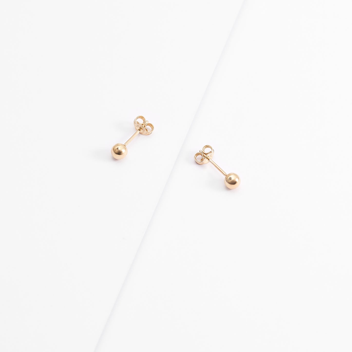 9K Yellow Gold Ball Stud Earrings