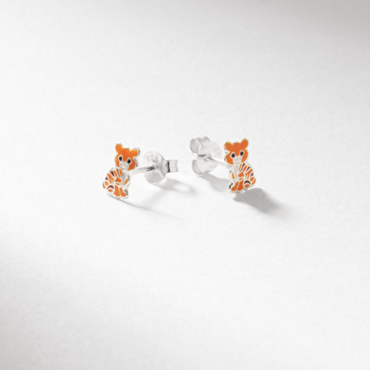 sil tiger enamel stud earrings