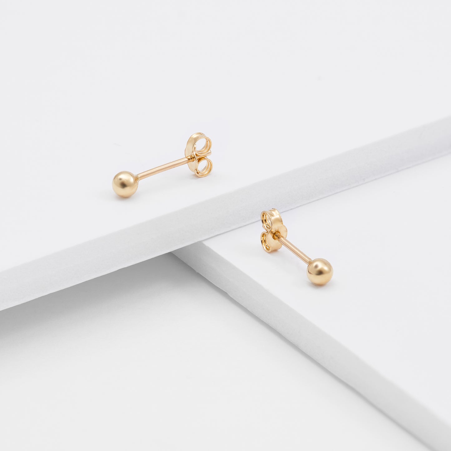 9K Yellow Gold Ball Stud Earrings