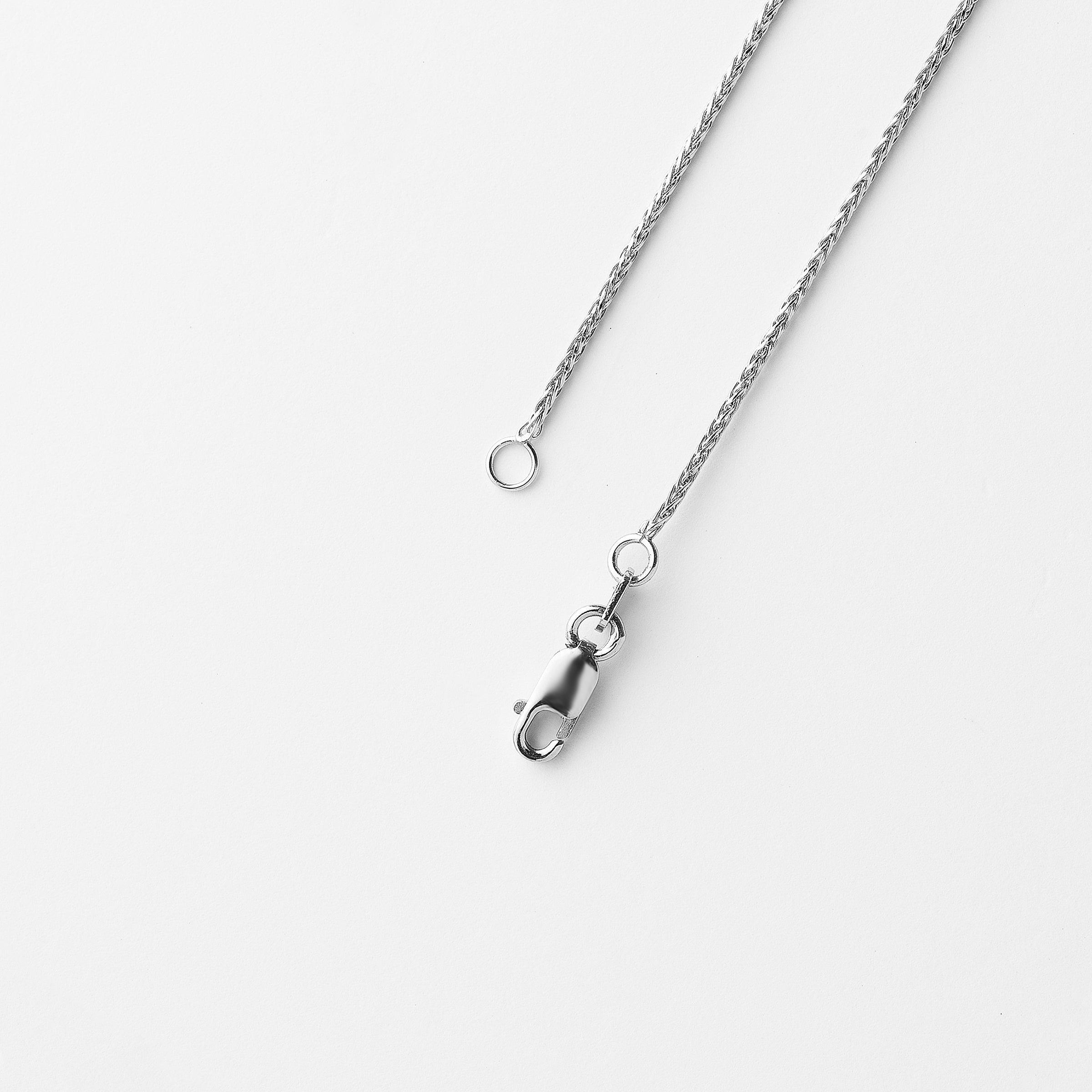 Wheat chain online necklace white gold