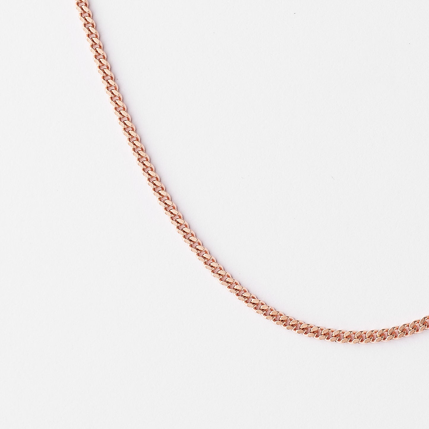 9K Rose Gold Diamond Cut Curb Chain