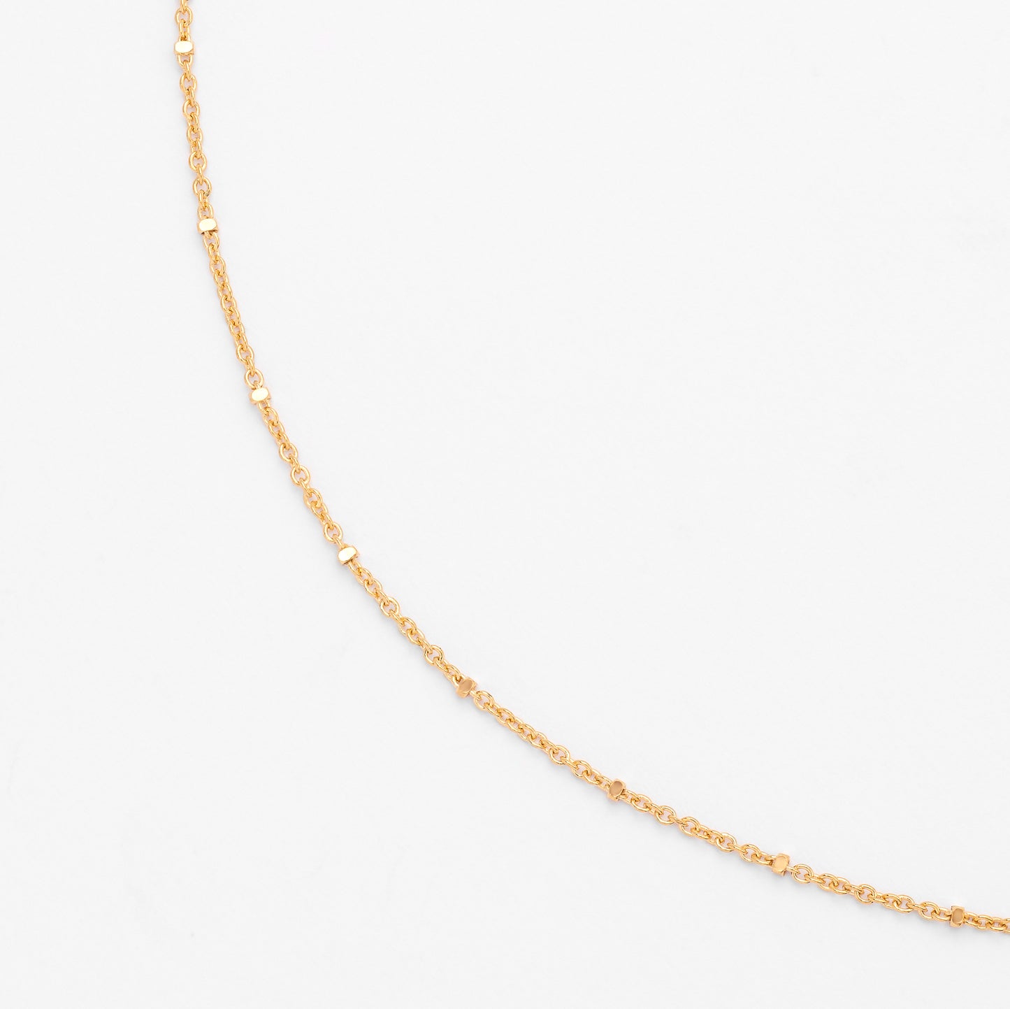 9K Yellow Gold 50cm Tight Squared Ball Cable Chain 1.5mm