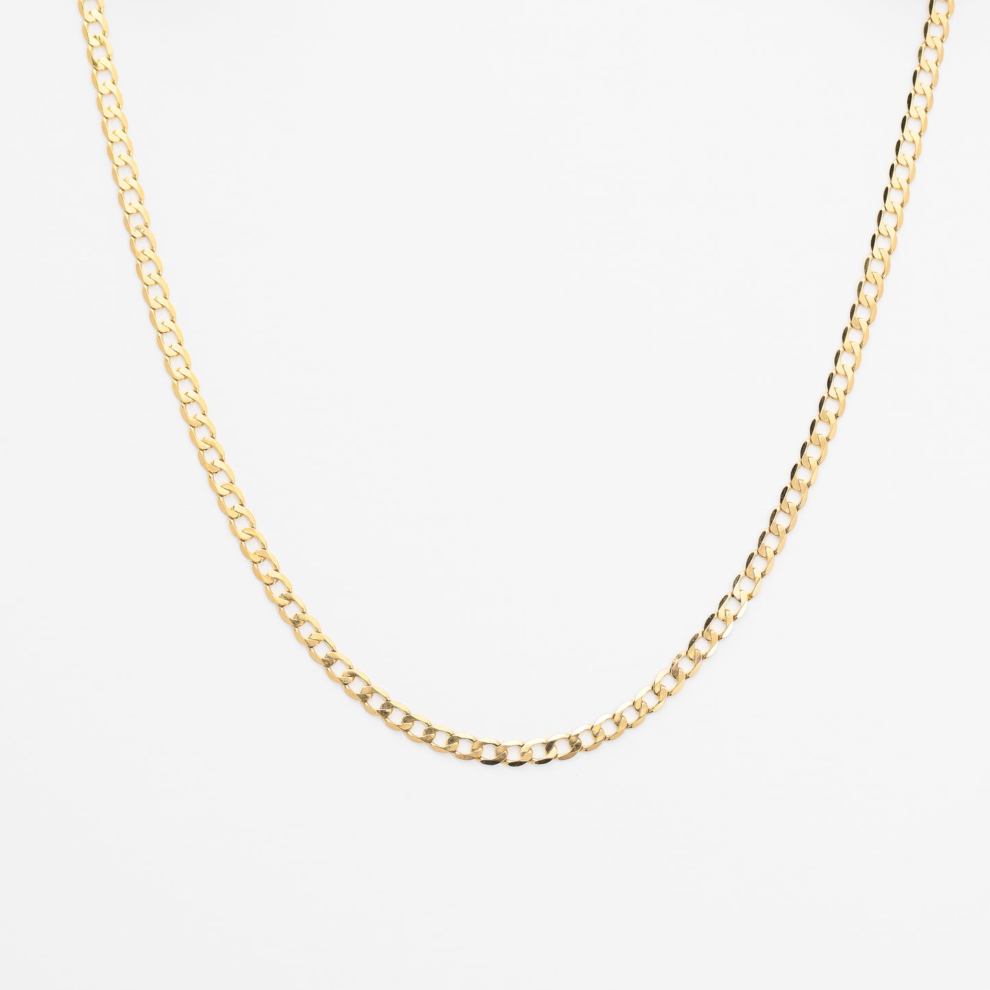 9K Yellow Gold Diamond Cut 6 Sided Curb Chain