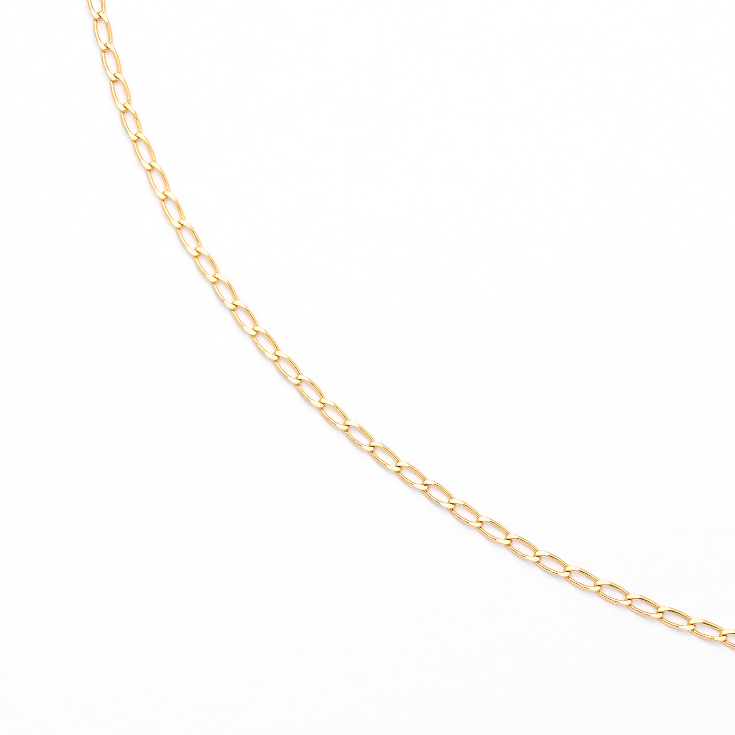 9K Yellow Gold Long Open Diamond Cut Curb Chain