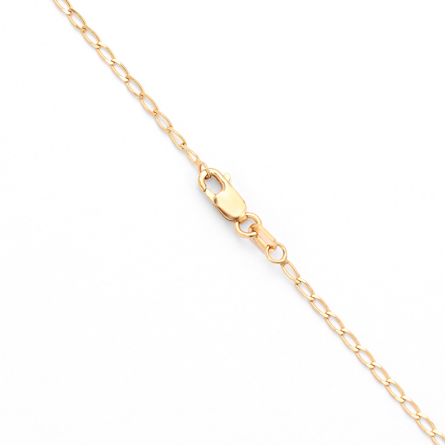 9K Yellow Gold Long Open Diamond Cut Curb Chain