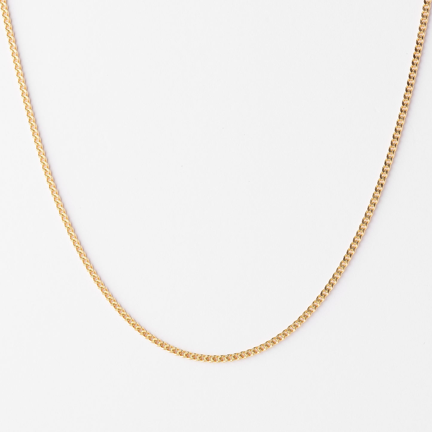 18K Yellow Gold Diamond Cut Curb Chain