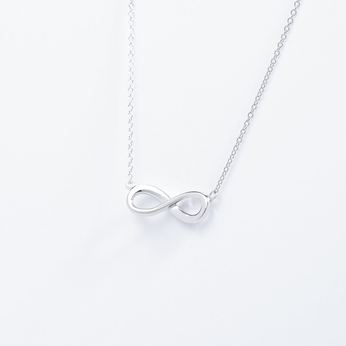 Sterling Silver Plain Infinity Necklace