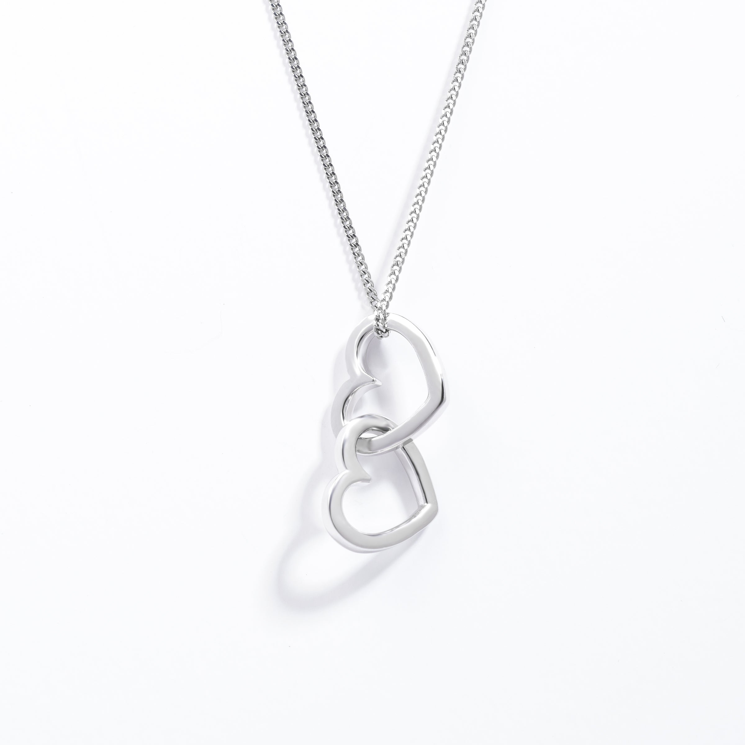 Sterling Silver Double Interlocking Open Heart Pendant – Simon Curwood ...