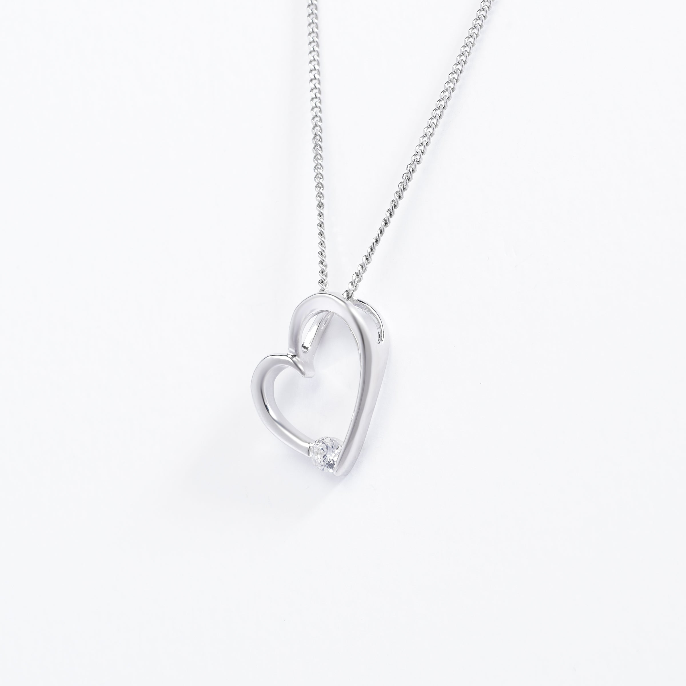 Silver open deals heart necklace