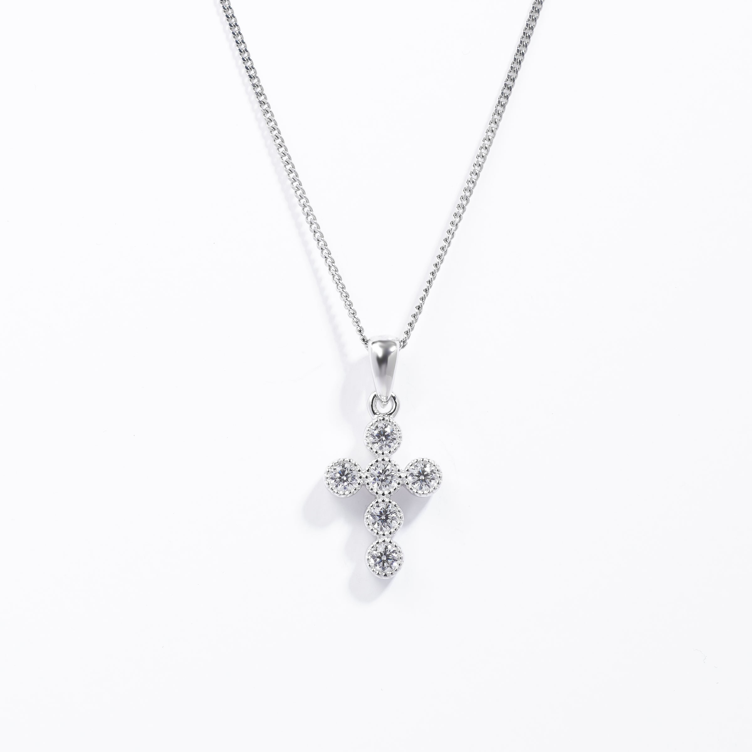 Sterling Silver Zirconia Crown Set Cross Pendant – Simon Curwood Jewellers