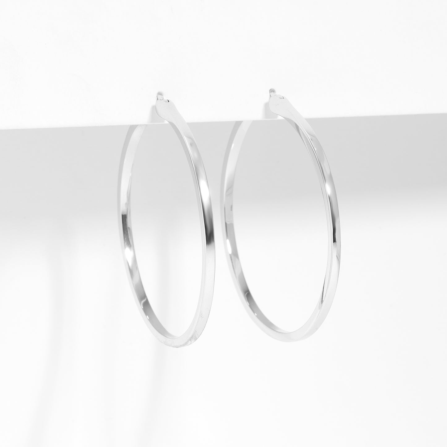 Sterling Silver Square Edge Hoop Earrings