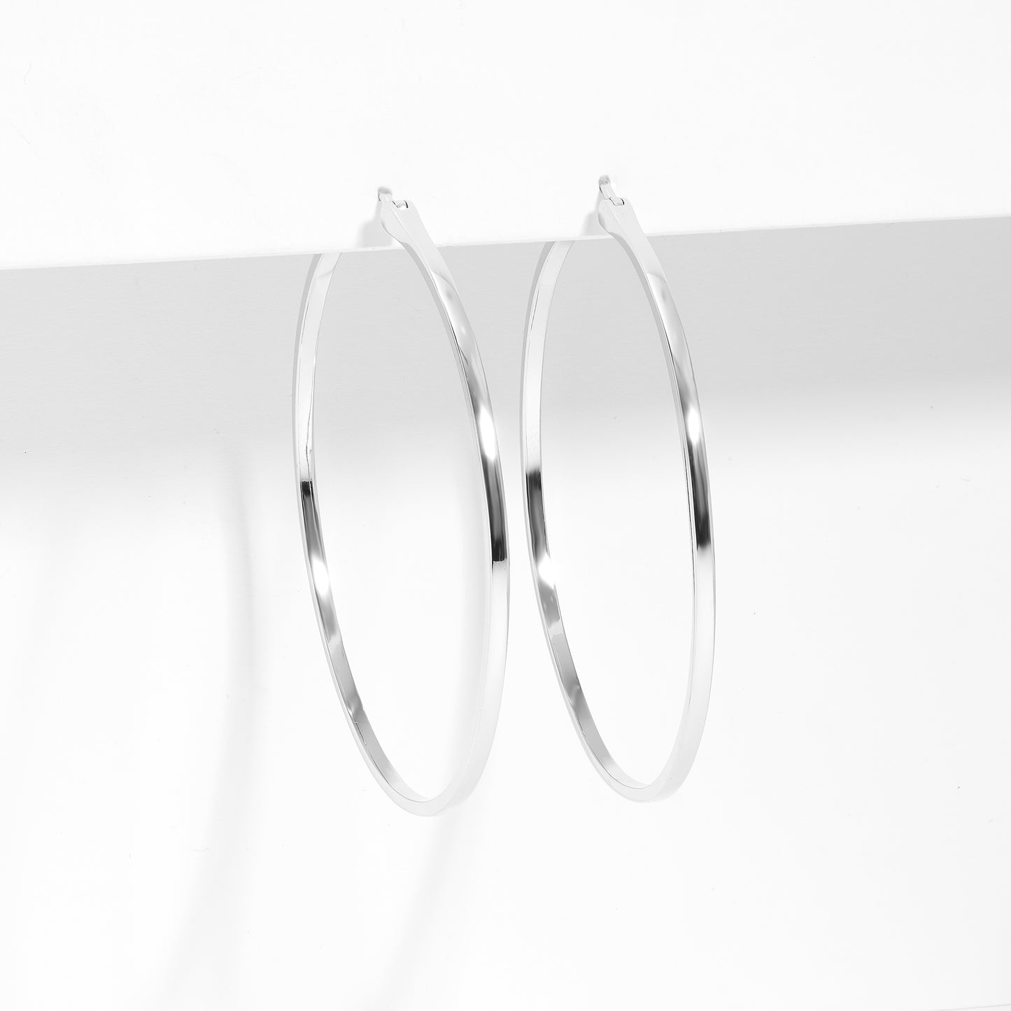 Sterling Silver Square Edge Hoop Earrings