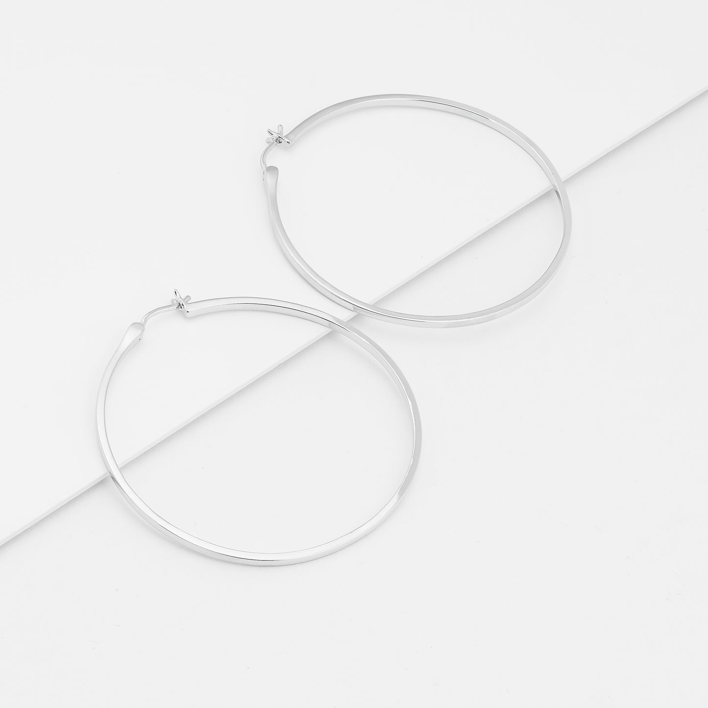 Sterling Silver Square Edge Hoop Earrings