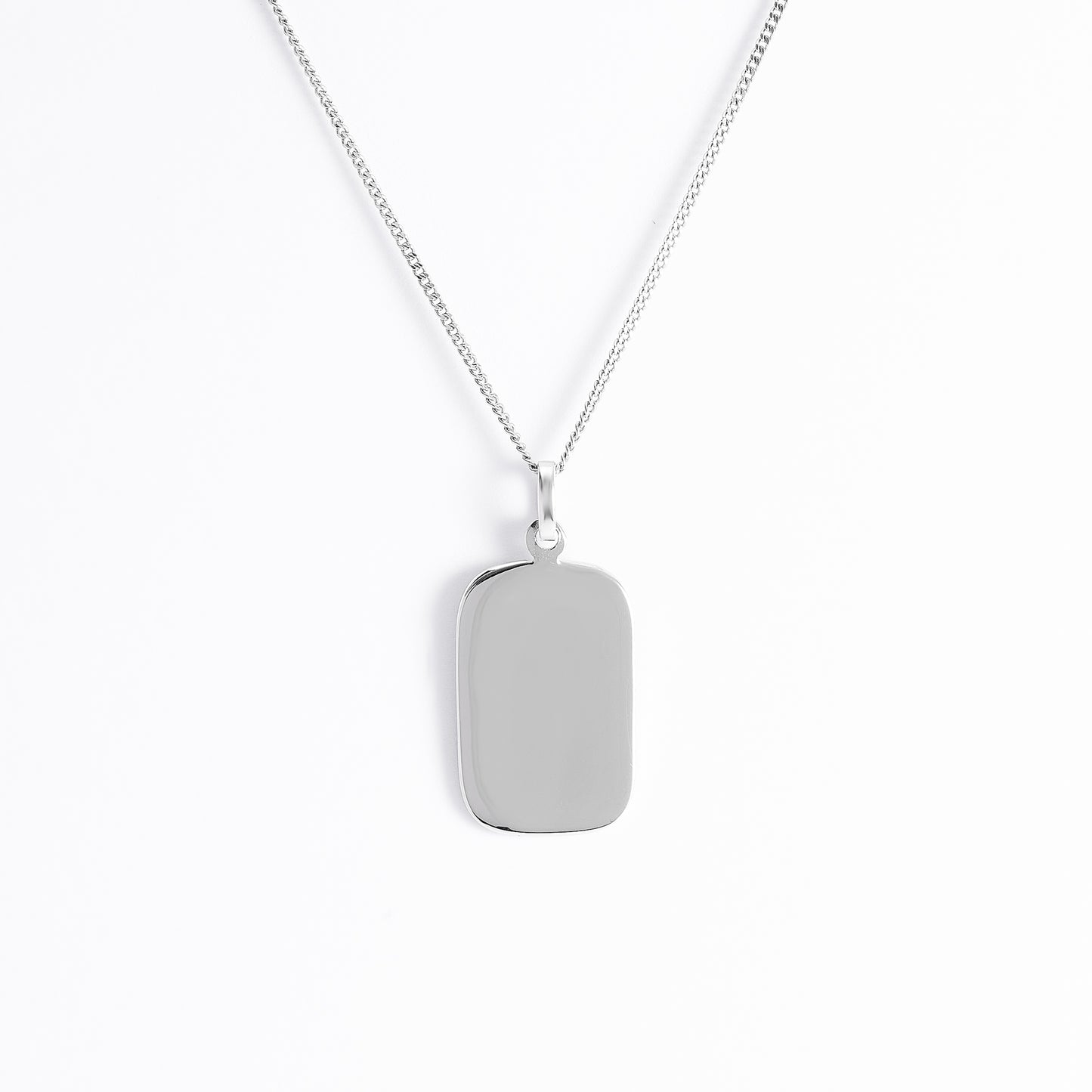 Sterling Silver Dog Tag Pendant 20x13mm