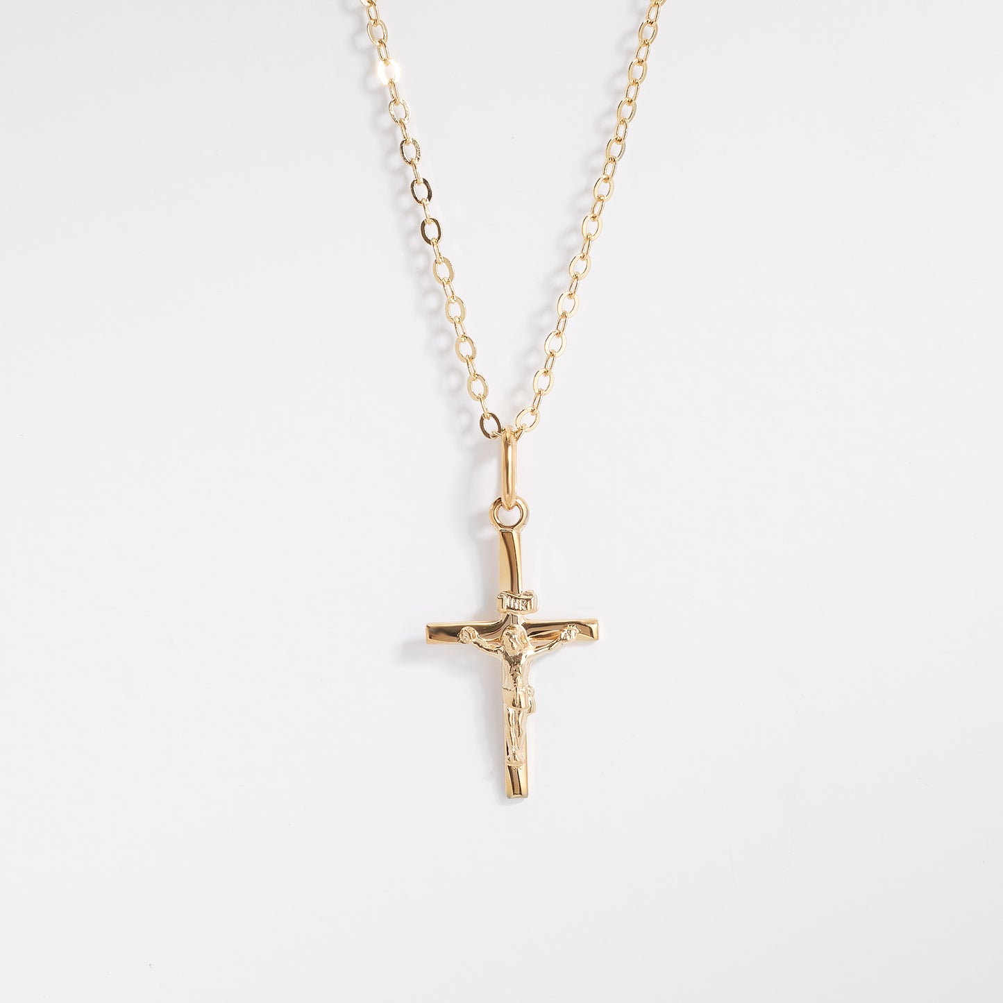 9K Yellow Gold Crucifix Pendant 21x13mm