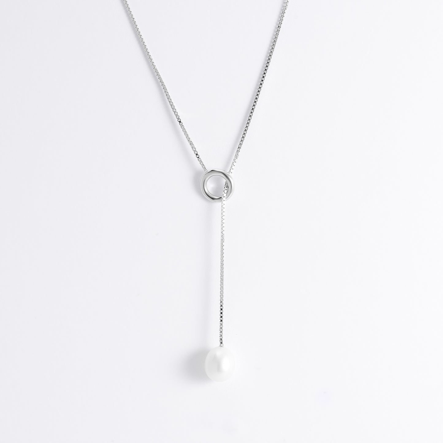 Sterling Silver Freshwater Pearl Lariat Necklace