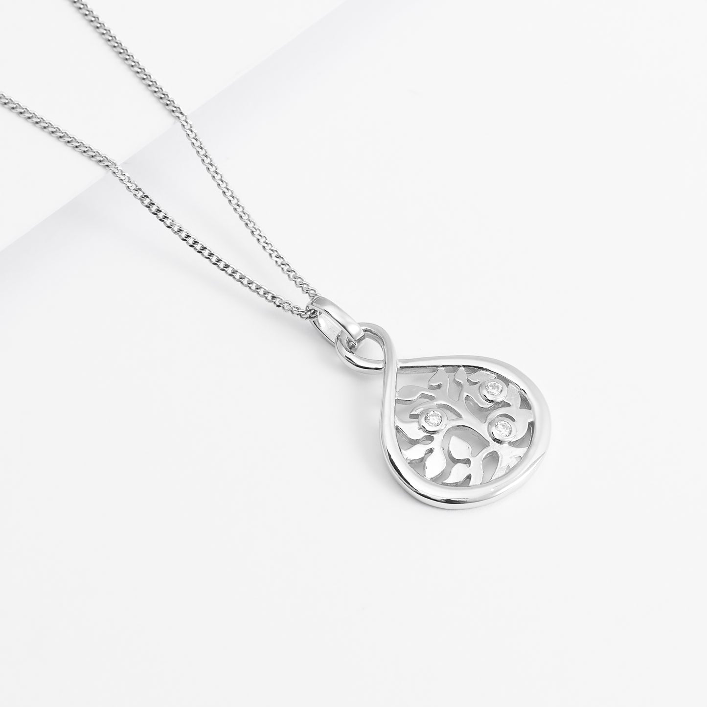 Sterling Silver Zirconia Earth Pendant