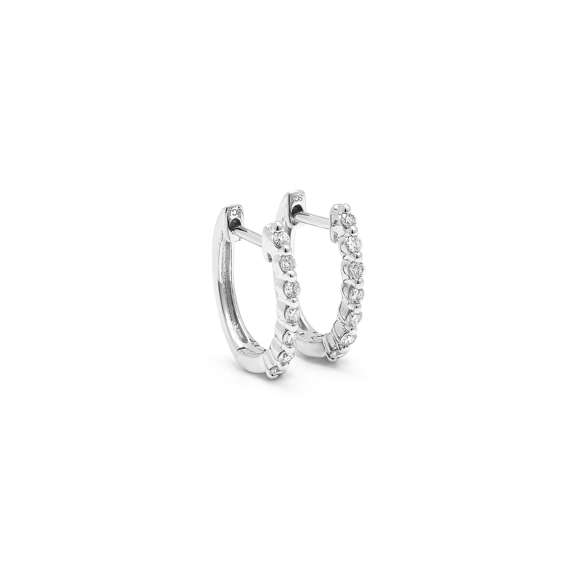 Floating diamond deals hoop earrings