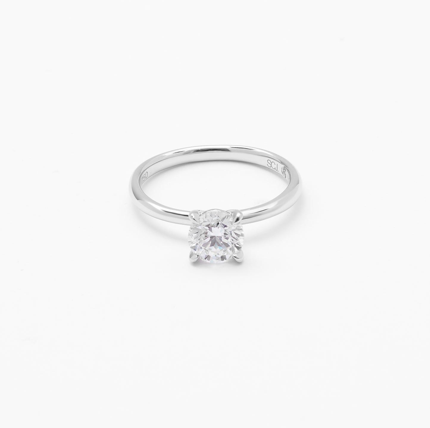 18K White Gold 1.0ct Round Brilliant Lab Diamond G VS IGI Solitaire Engagement Ring