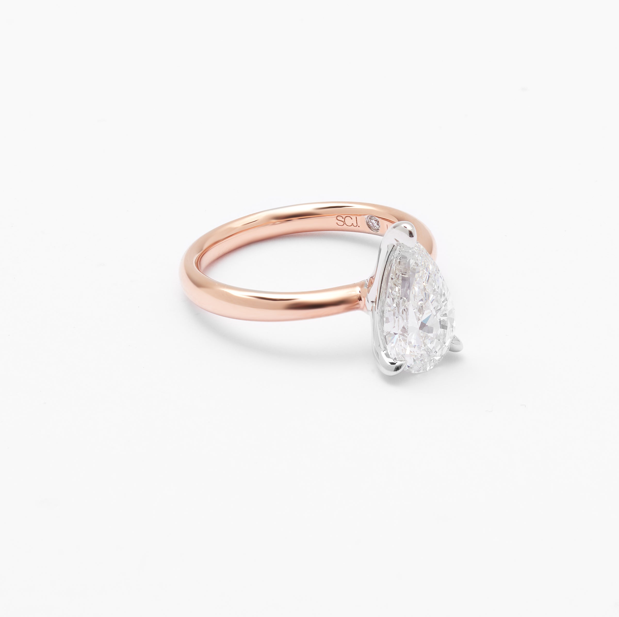 14k gold pear online shaped engagement ring