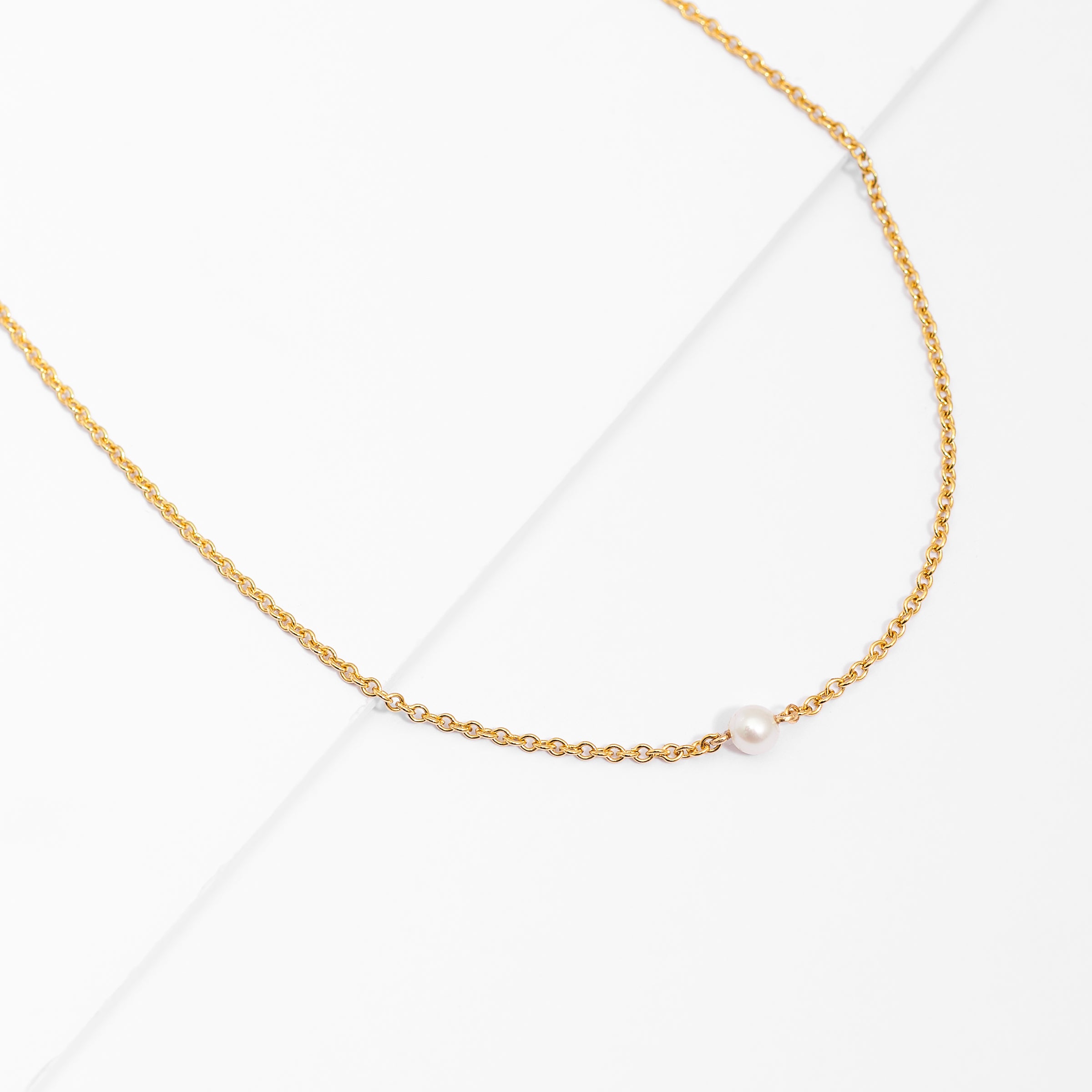 Single pearl deals necklace gold chain