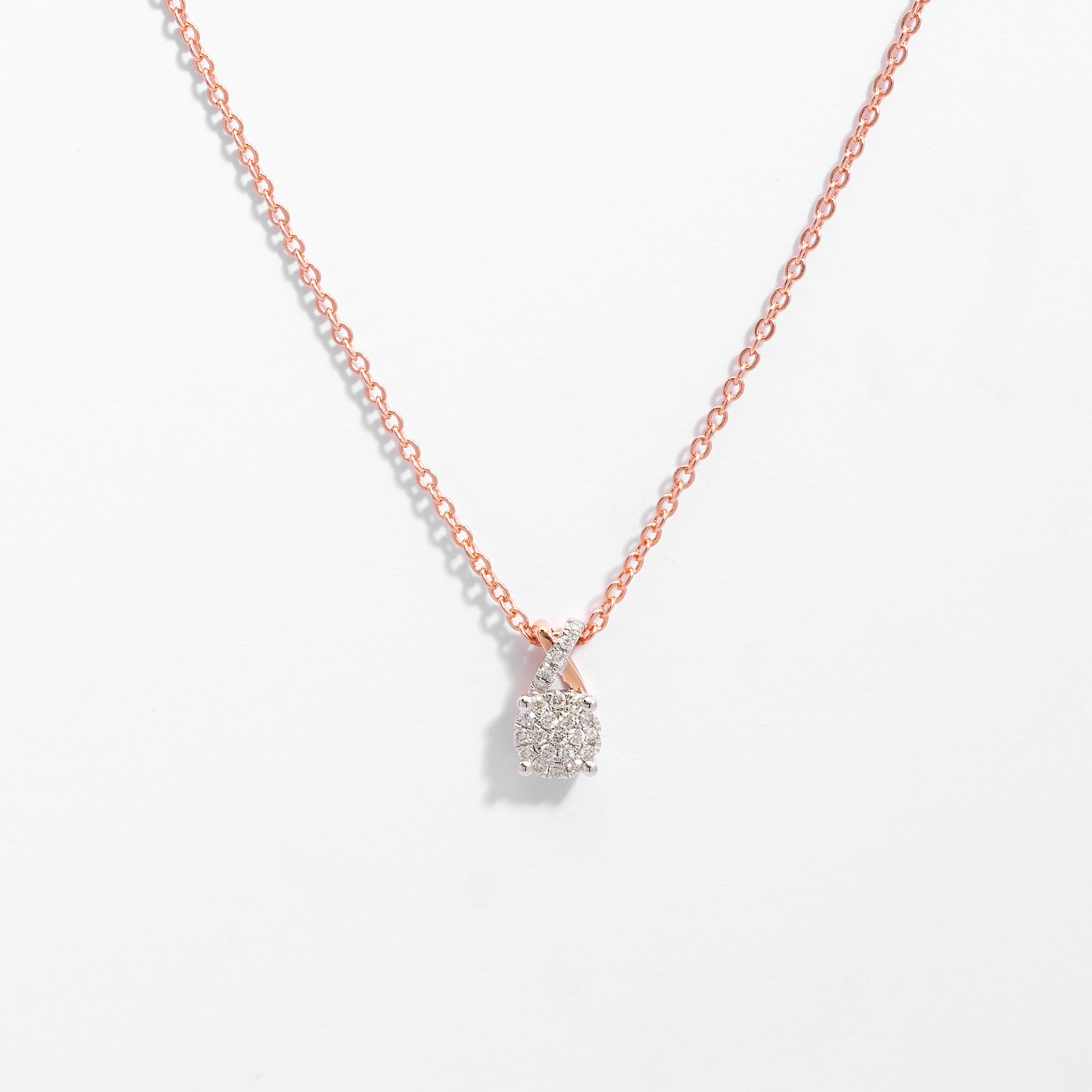 Rose gold store solitaire necklace