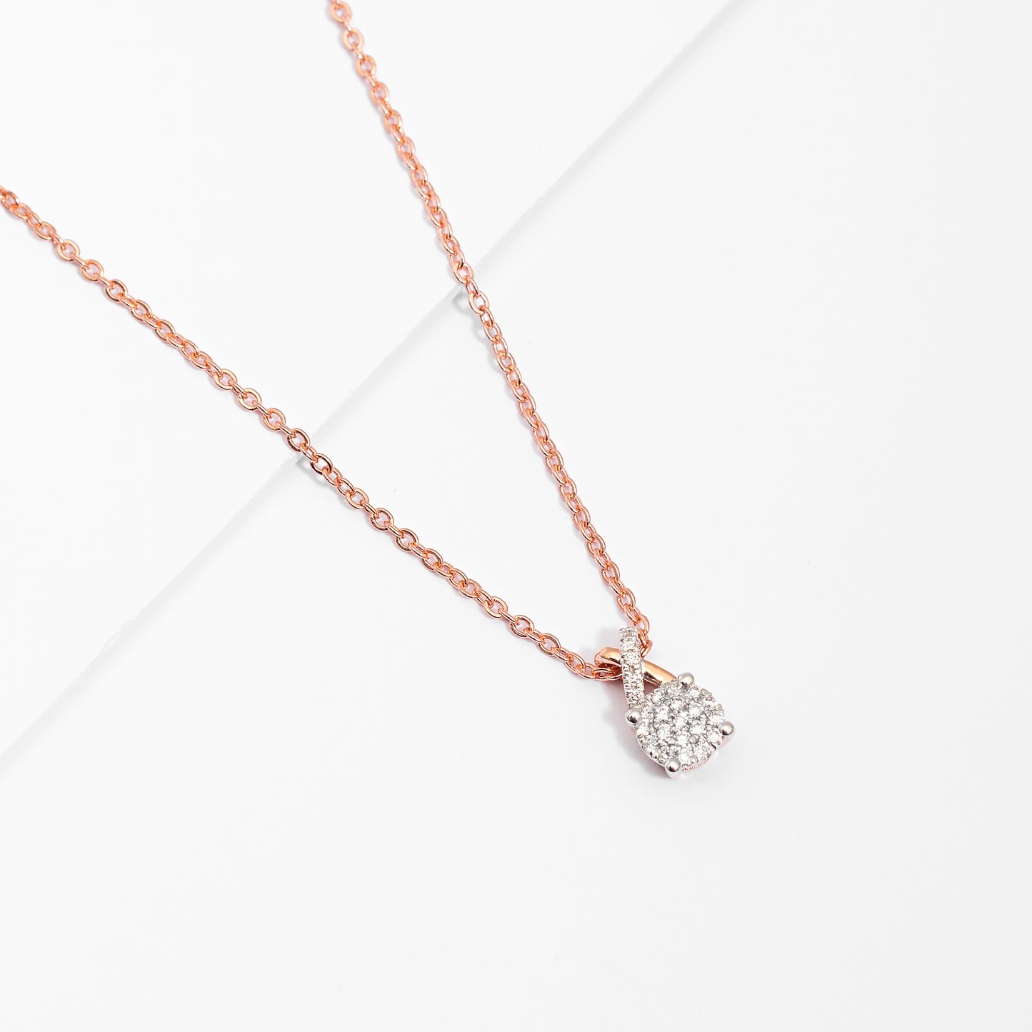 9K Rose Gold Diamond Cluster Cross Over Bail Pendant – Simon Curwood  Jewellers