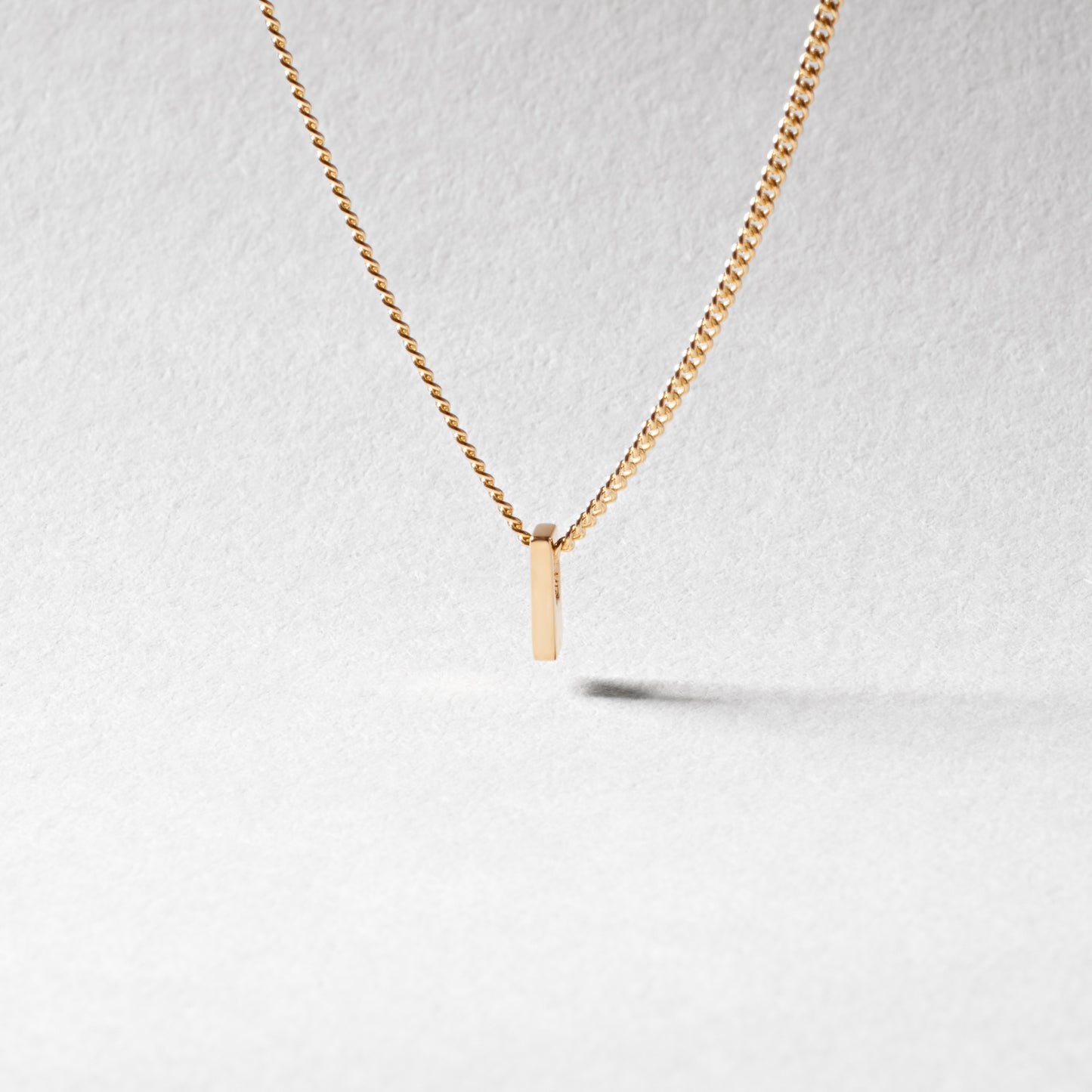 9K Yellow Gold 6mm Slider Initial I with Chain 45cm