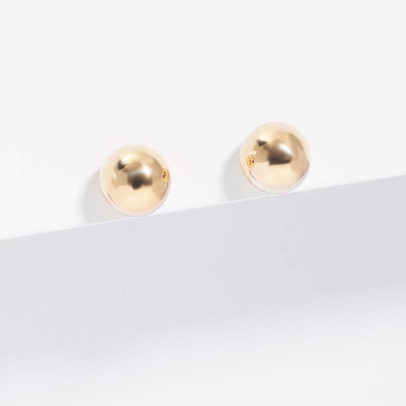 9K Yellow Gold Ball Stud Earrings