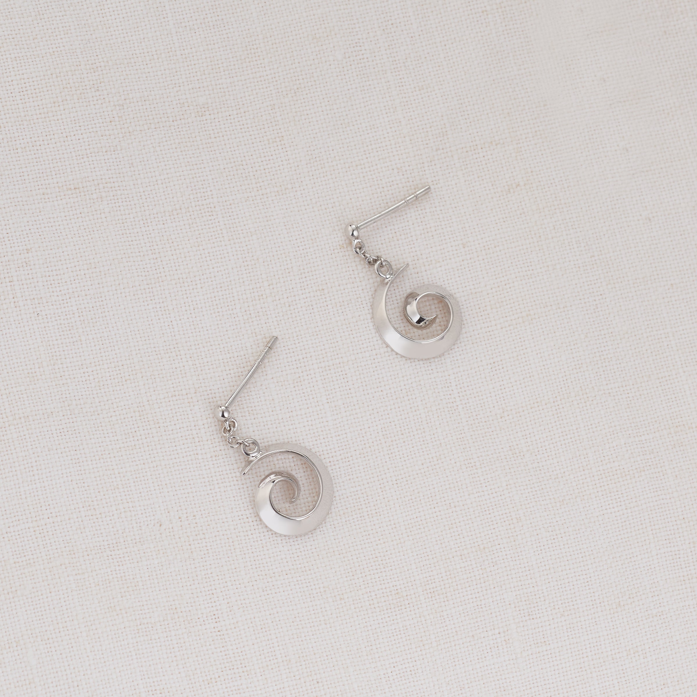 White gold 2025 spiral earrings