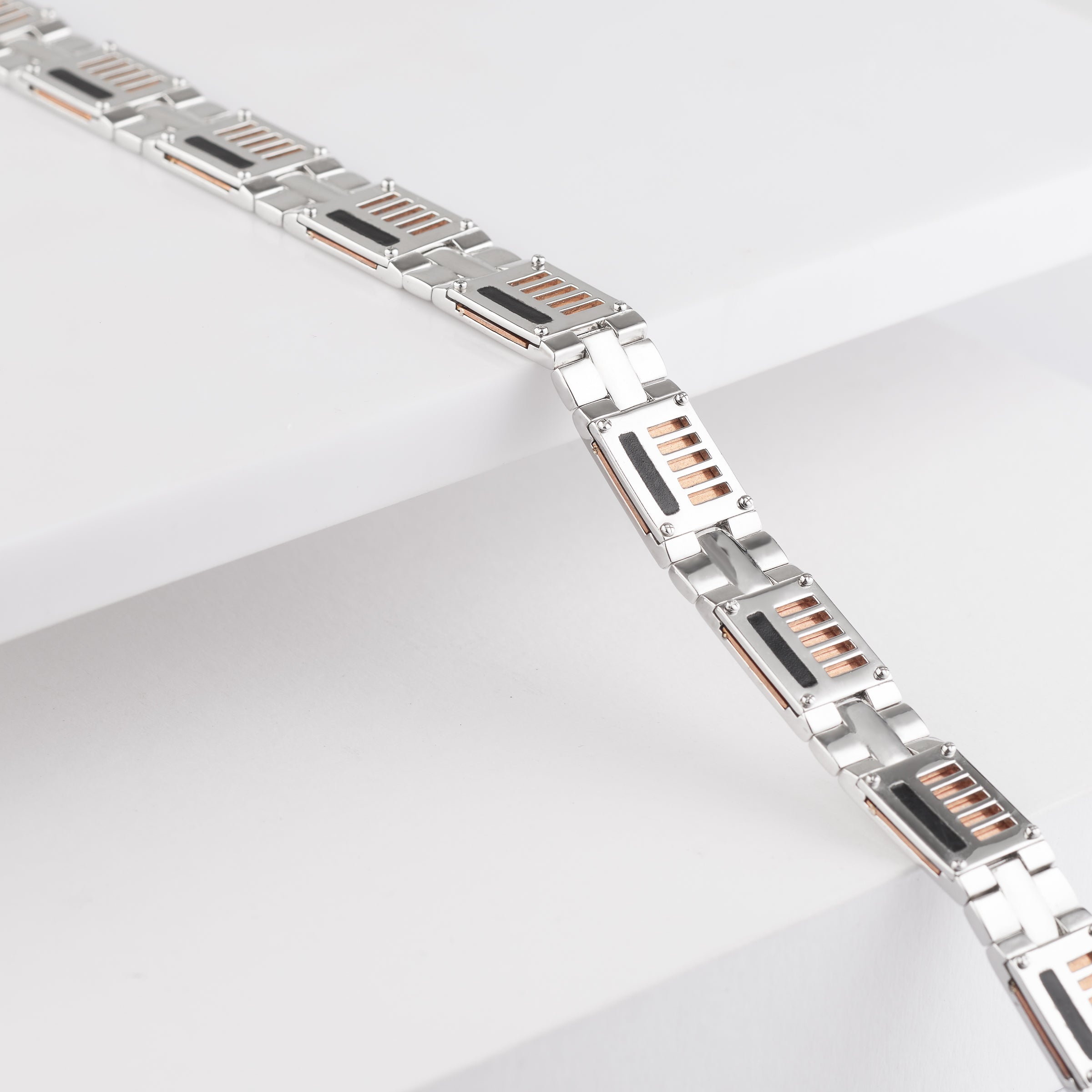 Silver square online link bracelet