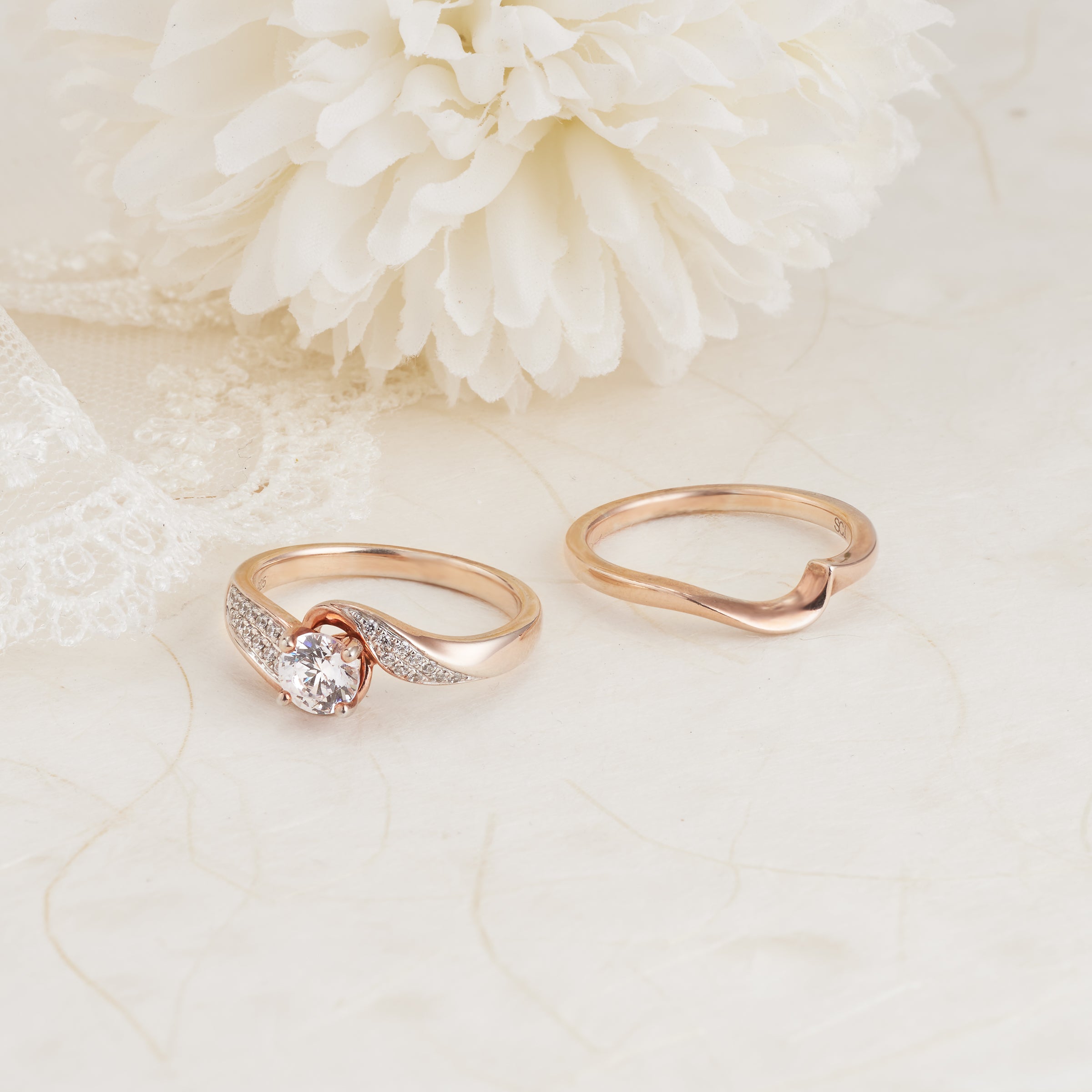 3 carat rose gold store engagement ring