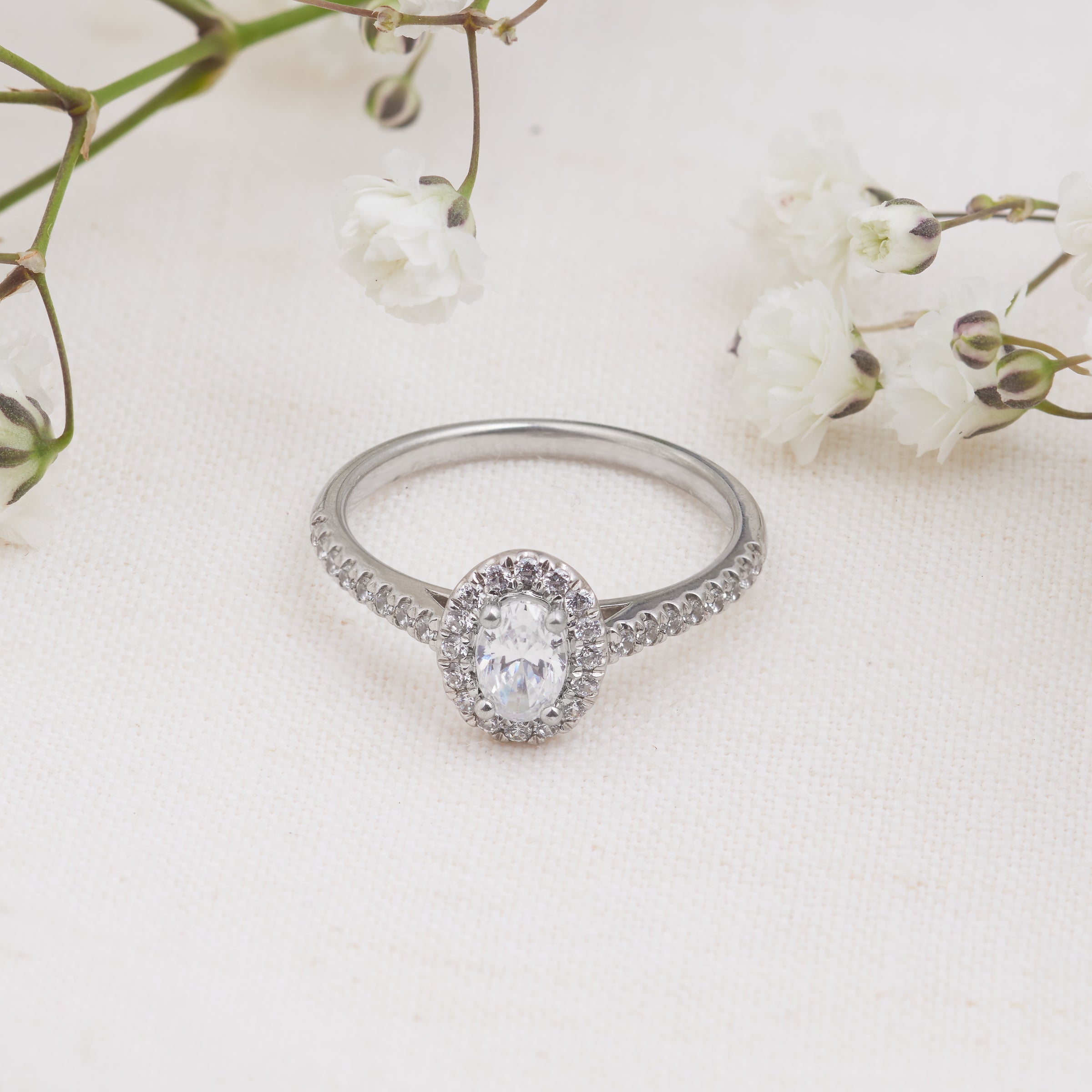 Cathedral Oval Lab Grown Engagement Ring - 2 CT | Eternate