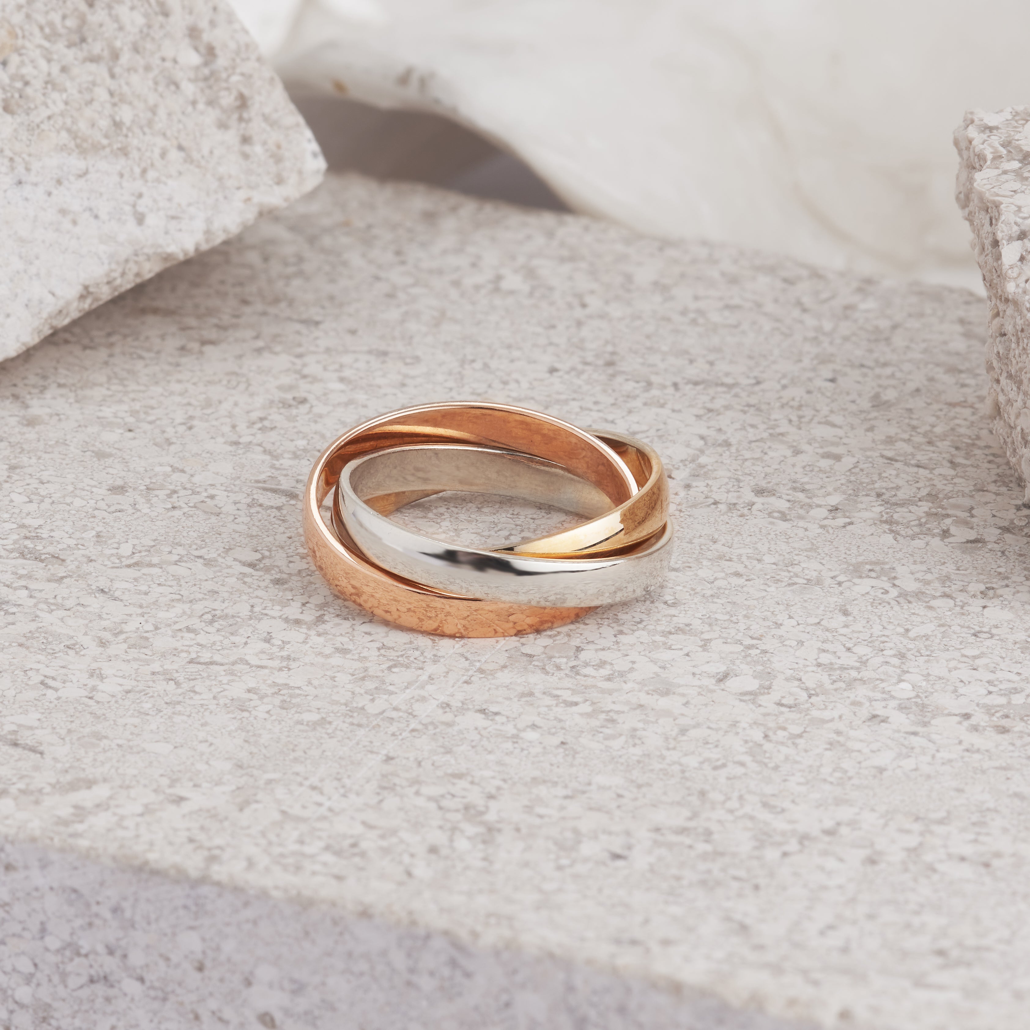 Yellow and rose gold deals wedding band