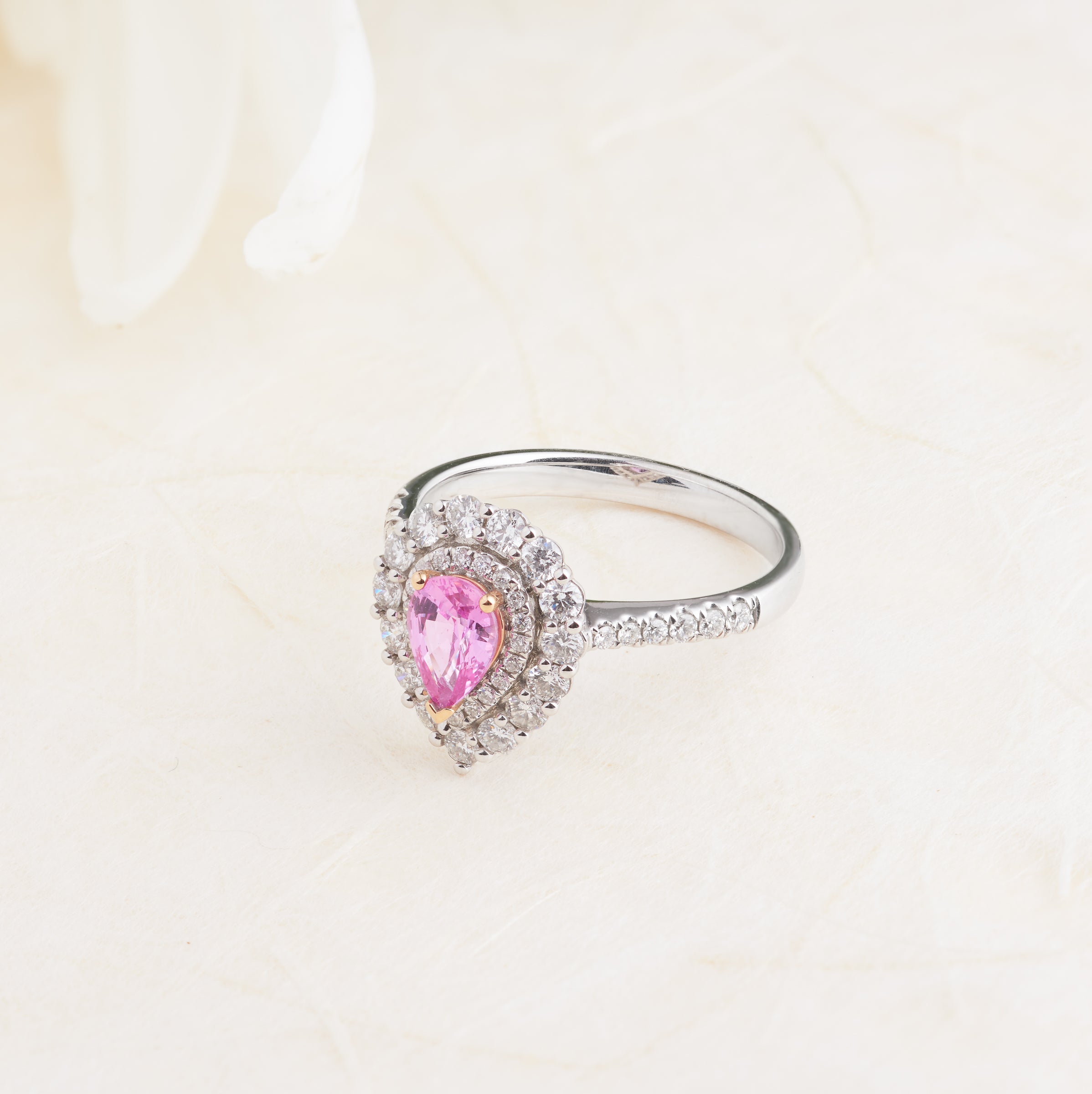 Pink heart deals diamond engagement ring