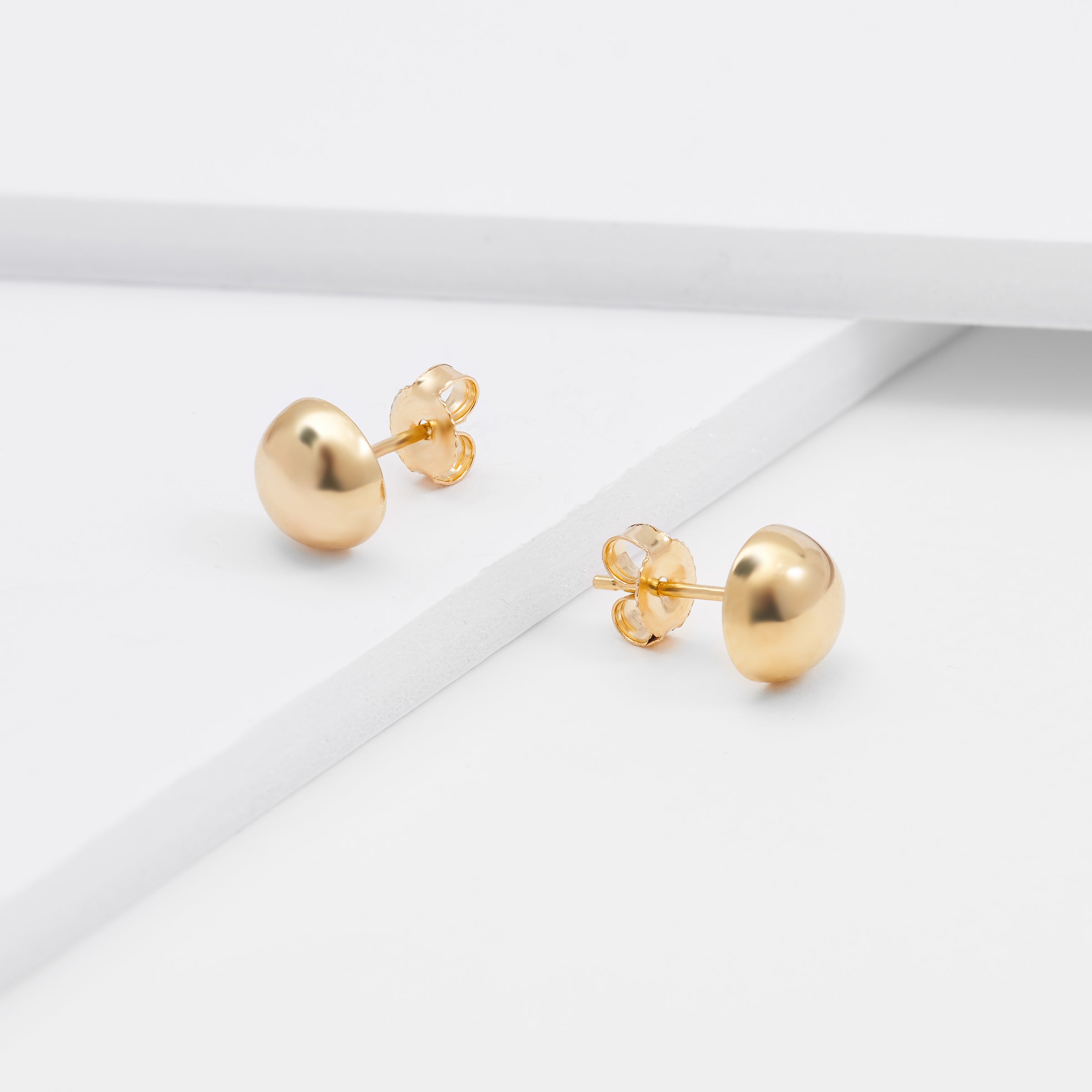 Gold dome stud on sale earrings