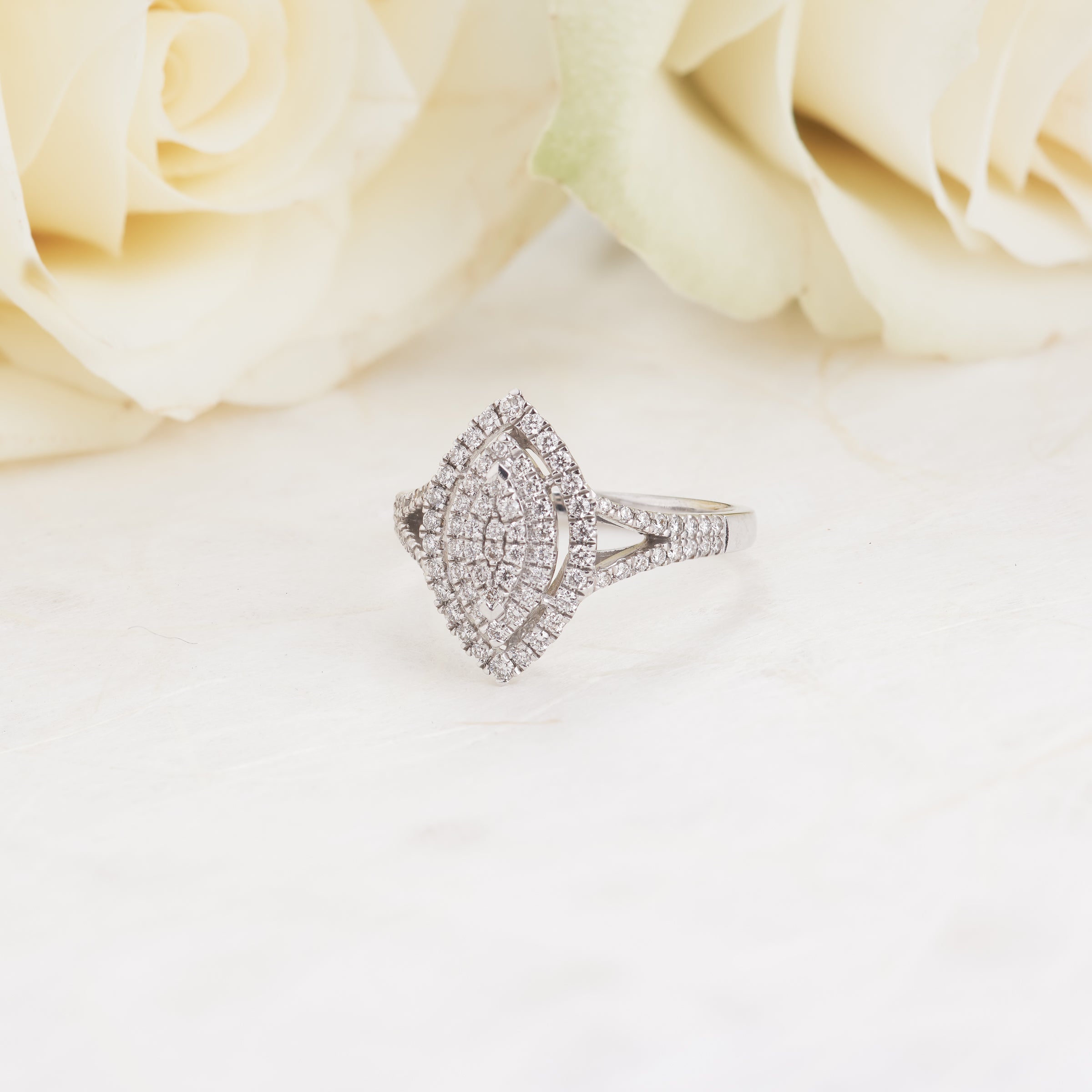 Half carat marquise engagement on sale ring