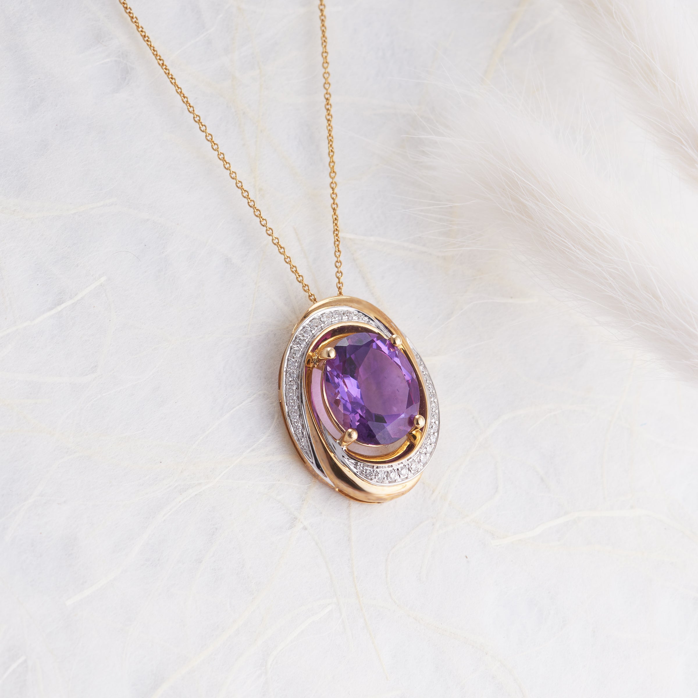 Amethyst deals diamond necklace