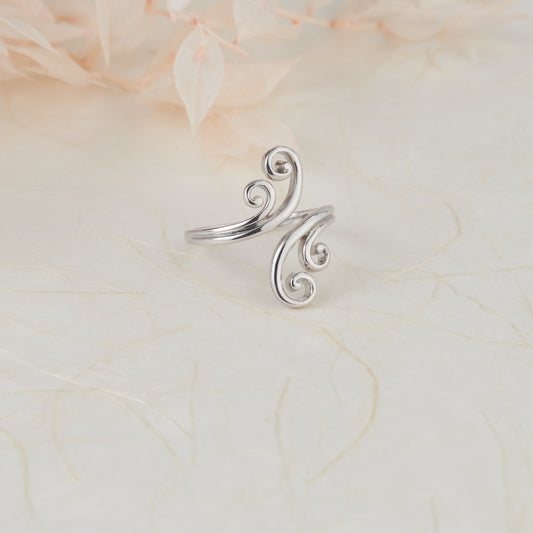 Sterling Silver Filigree Bypass Ring