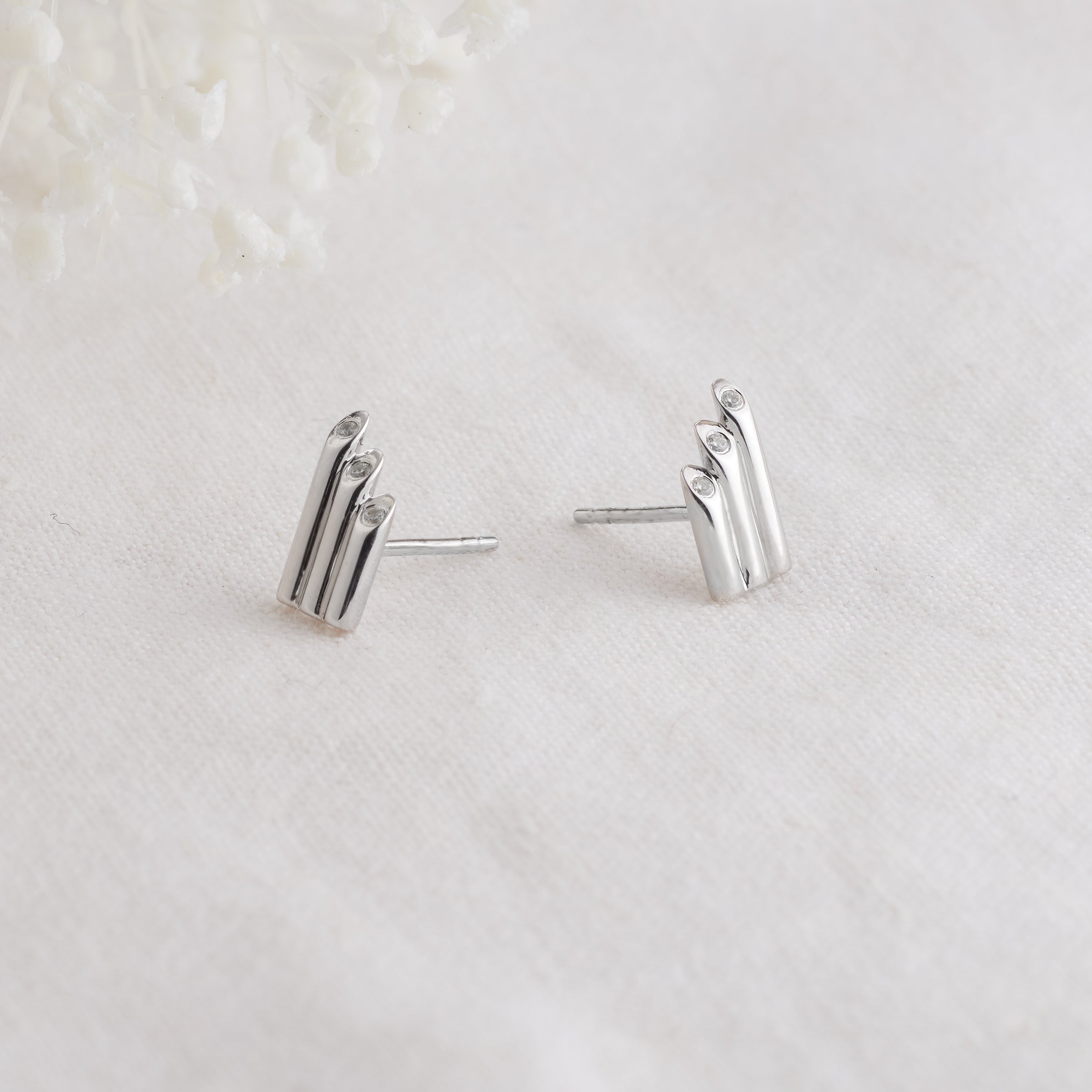 Bar earrings on sale sterling silver