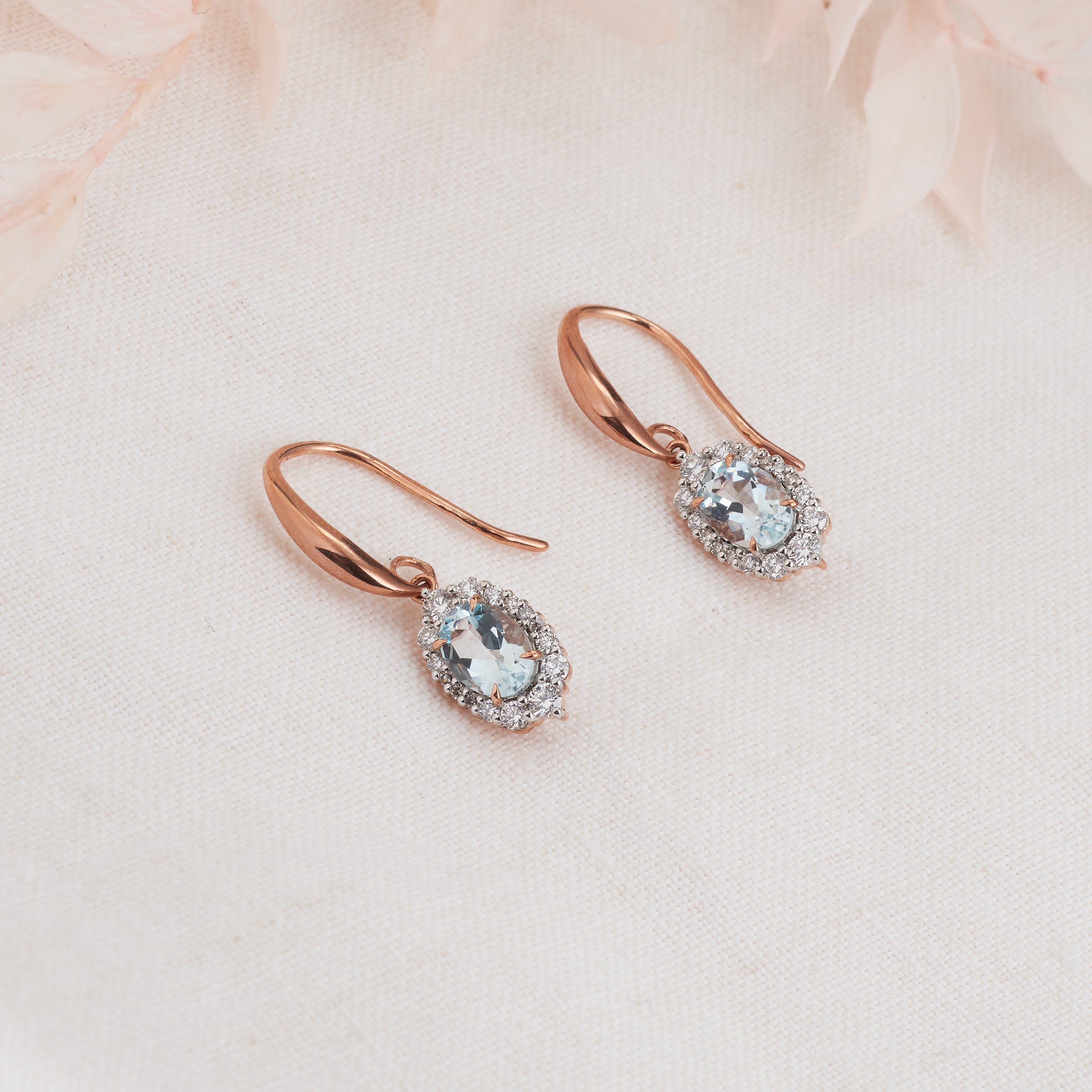 Rose gold outlet oval earrings