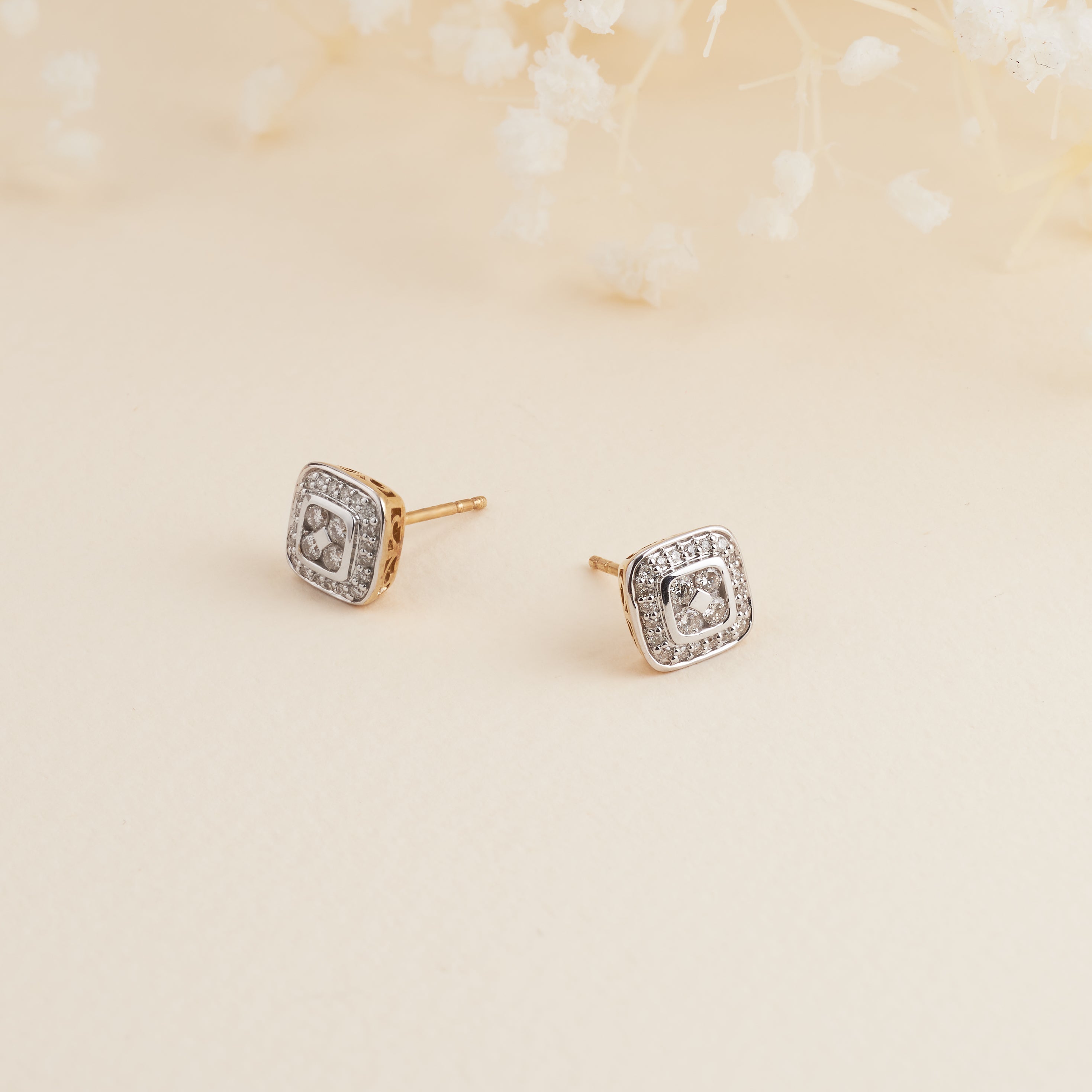 Faith Sterling Silver Sterling Silver CZ Square Halo Stud Earrings 8x8mm   Jewellery from Faith Jewellers UK