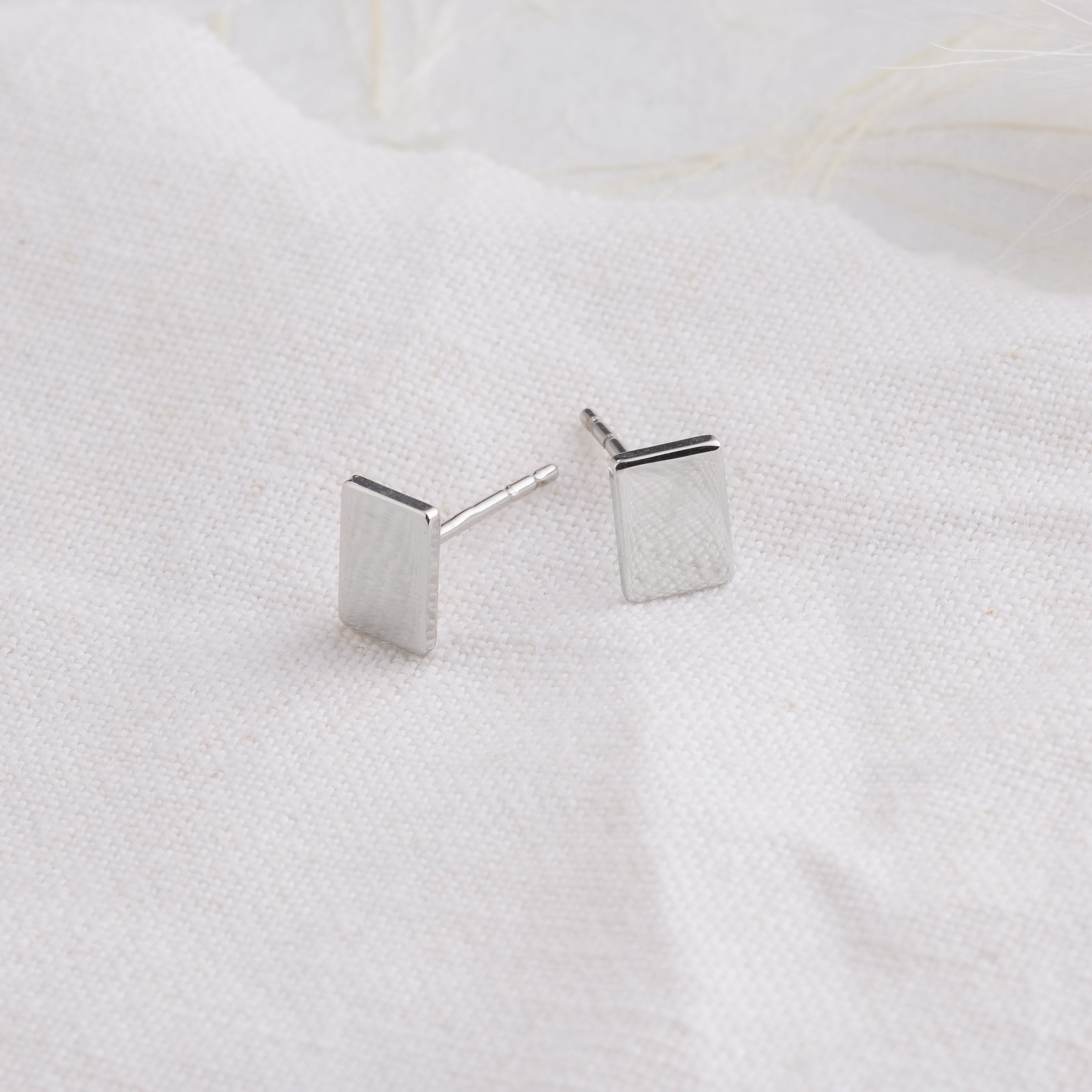 Rectangle sales stud earrings