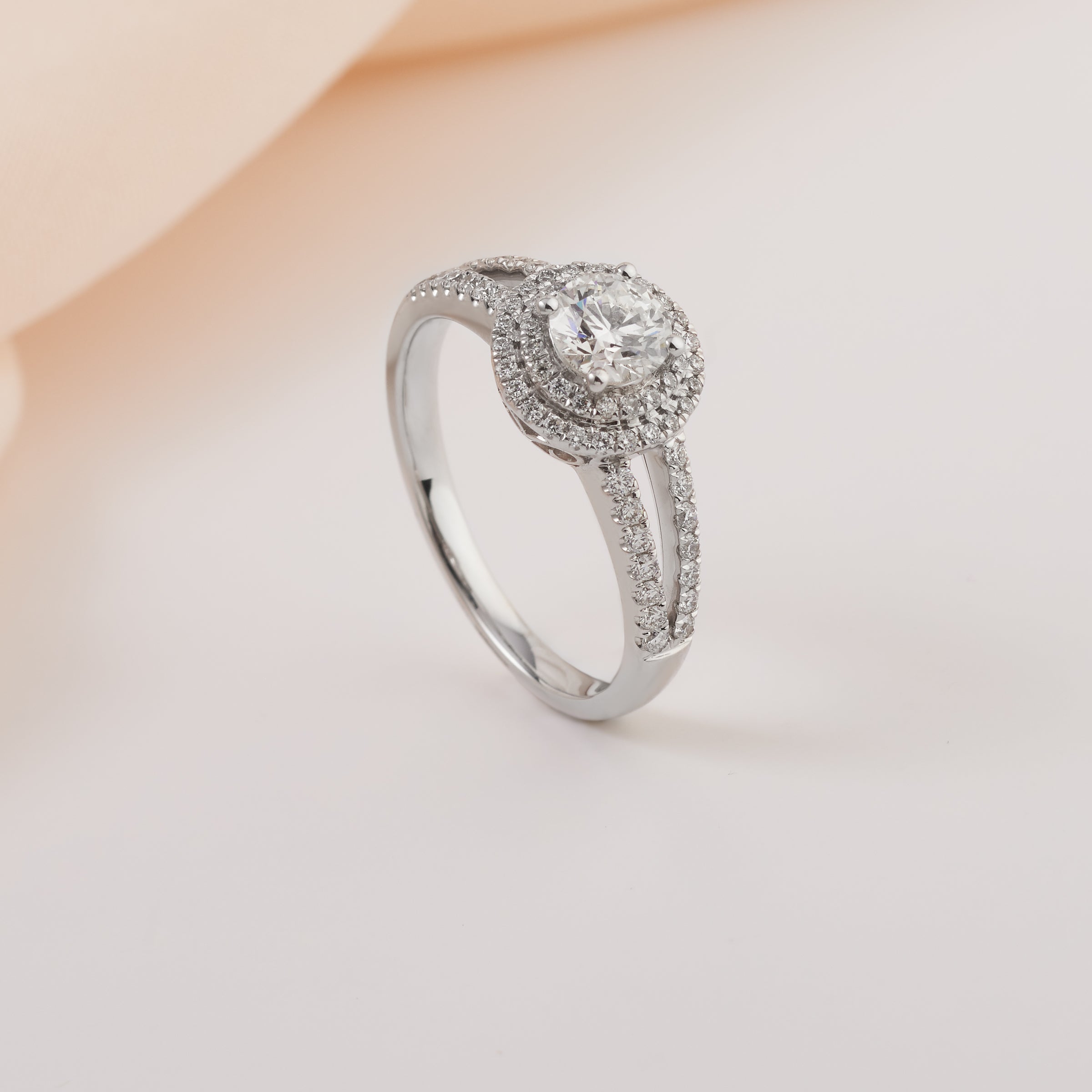 Halo band engagement on sale ring