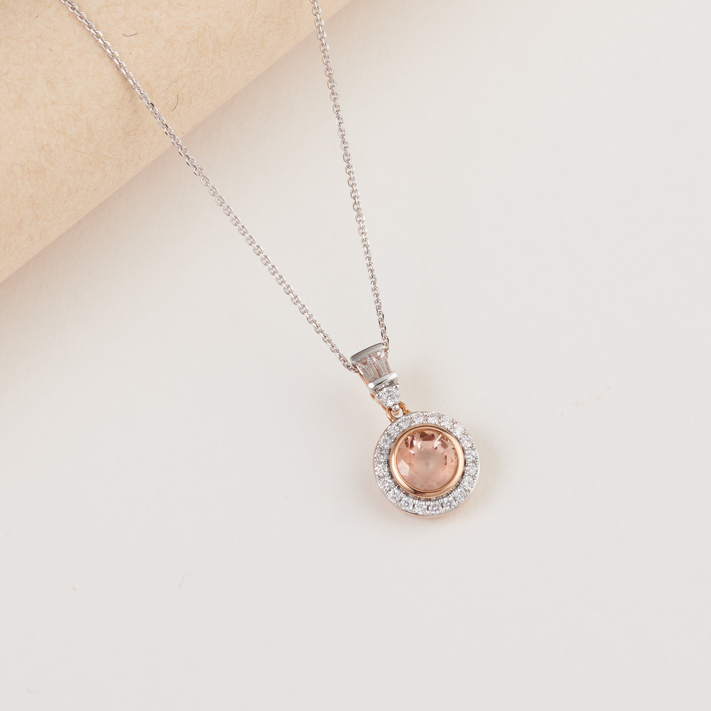 Rose gold deals and morganite necklace