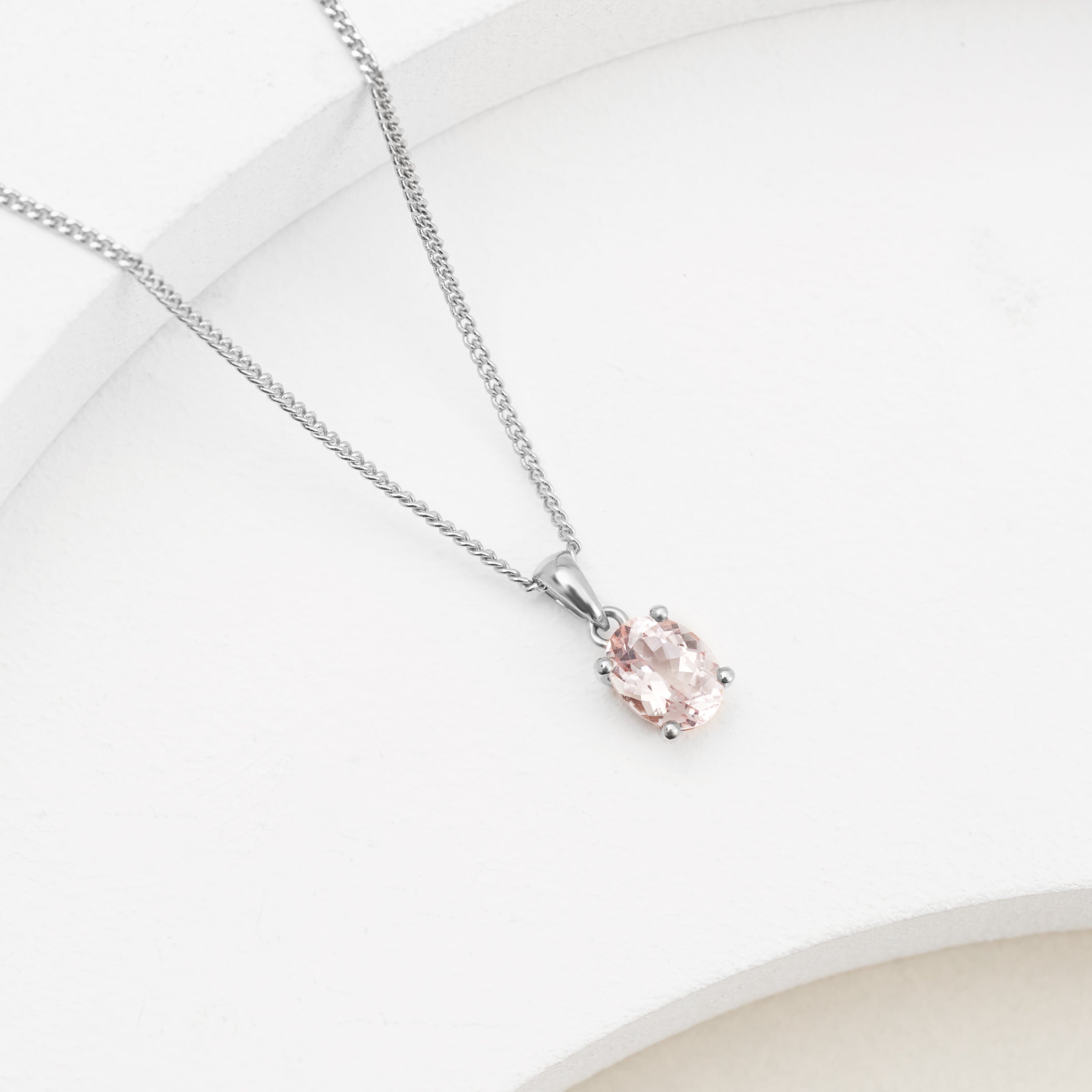 Morganite necklace store white gold